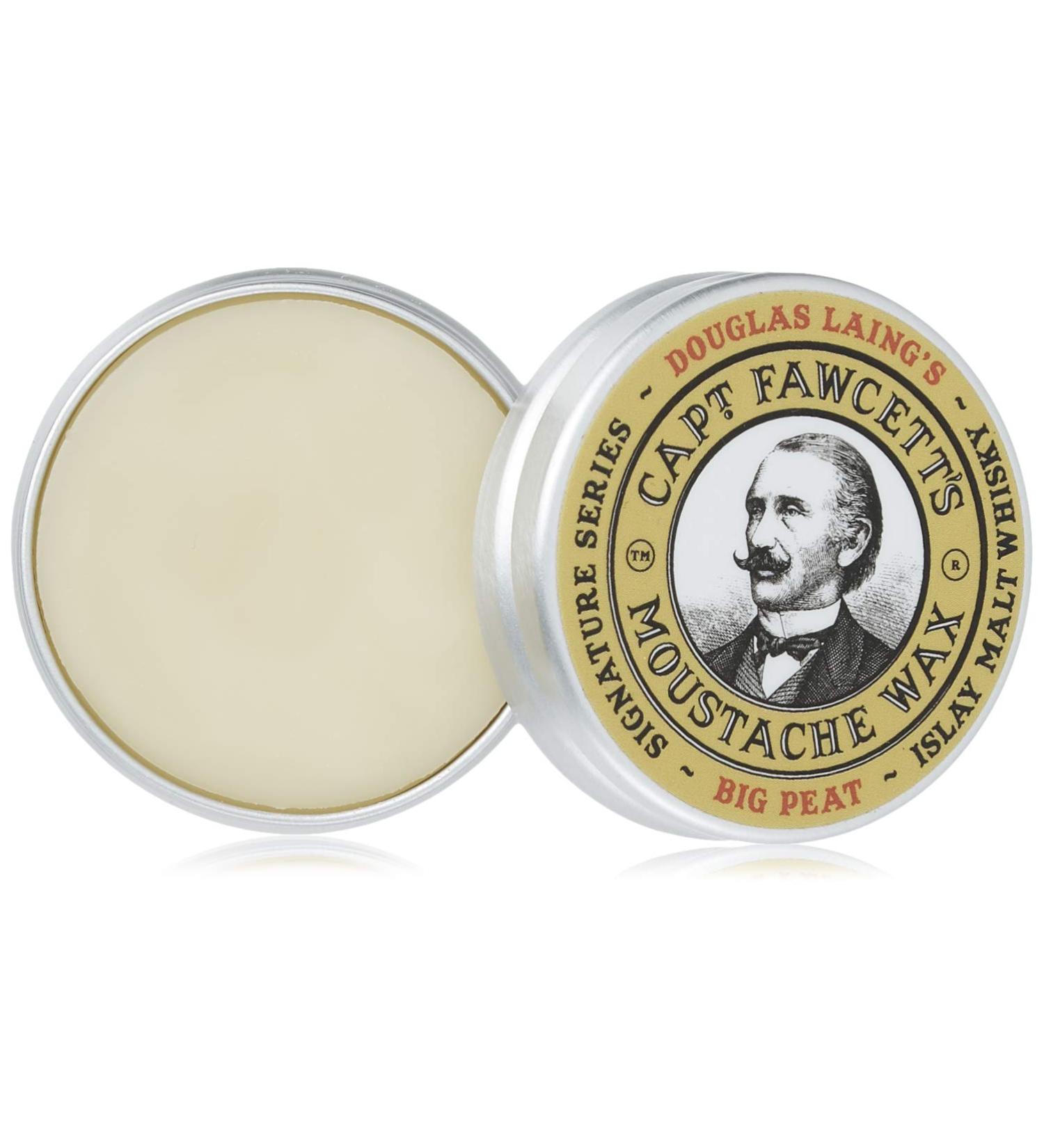Captain Fawcett's Big Peat Islay Malt Whisky Moustache Wax (15ml) - Premium Grooming Essential - Buy Online on GoSupps.com