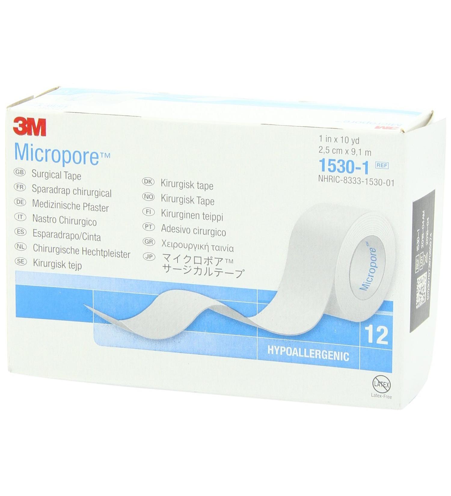 3M Micropore Surgical Tape White 1 x 10 Yards - Pack of 12 | Medical & Surgical - Buy Online on GoSupps.com