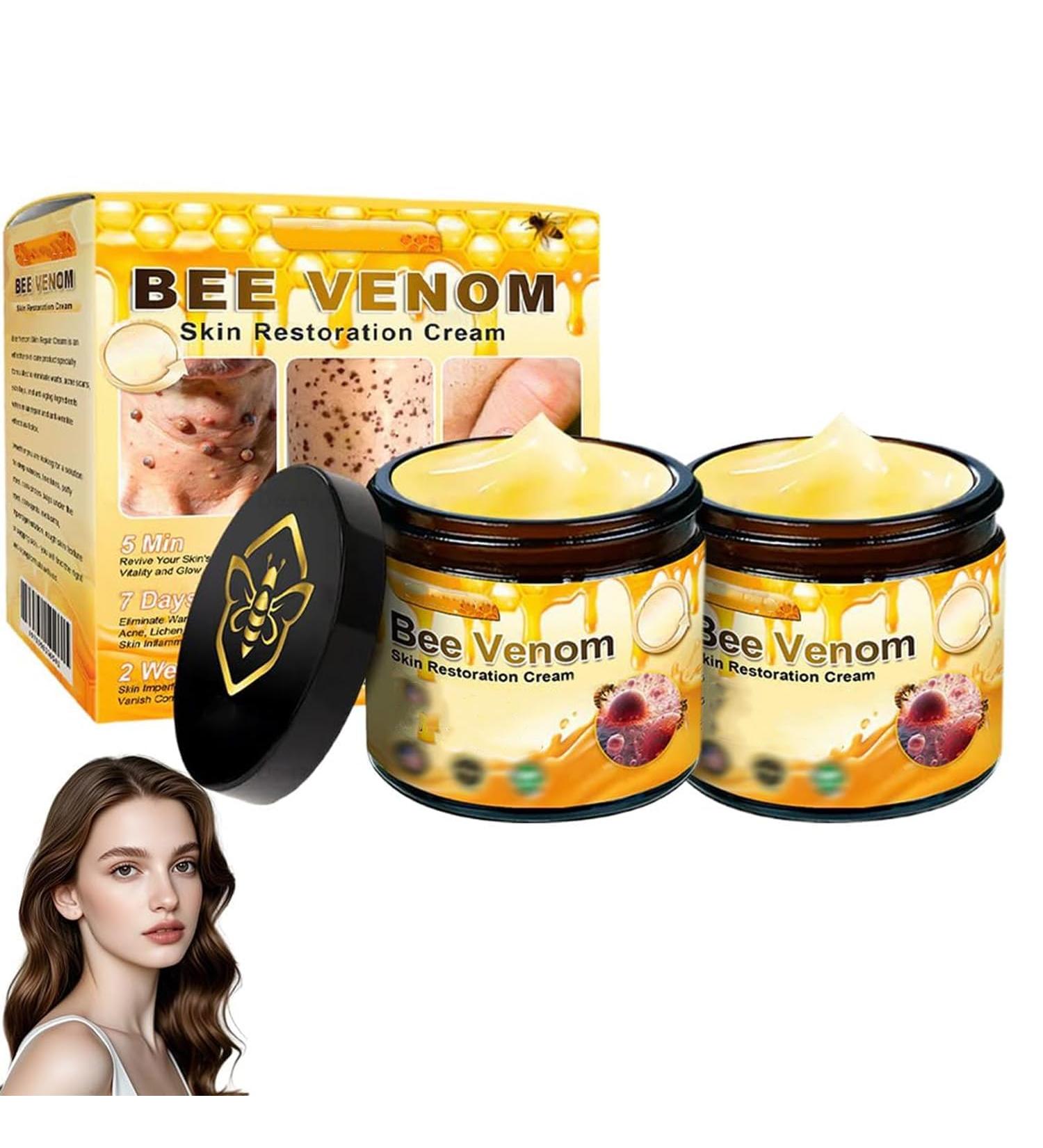 2 PCS Bee Venom Skin Restoration Cream Bee Venom Skin Treatment Cream Firms and Rejuvenates Quickly Smoothing Out Wrinkles and Fine Lines - Buy Online on GoSupps.com
