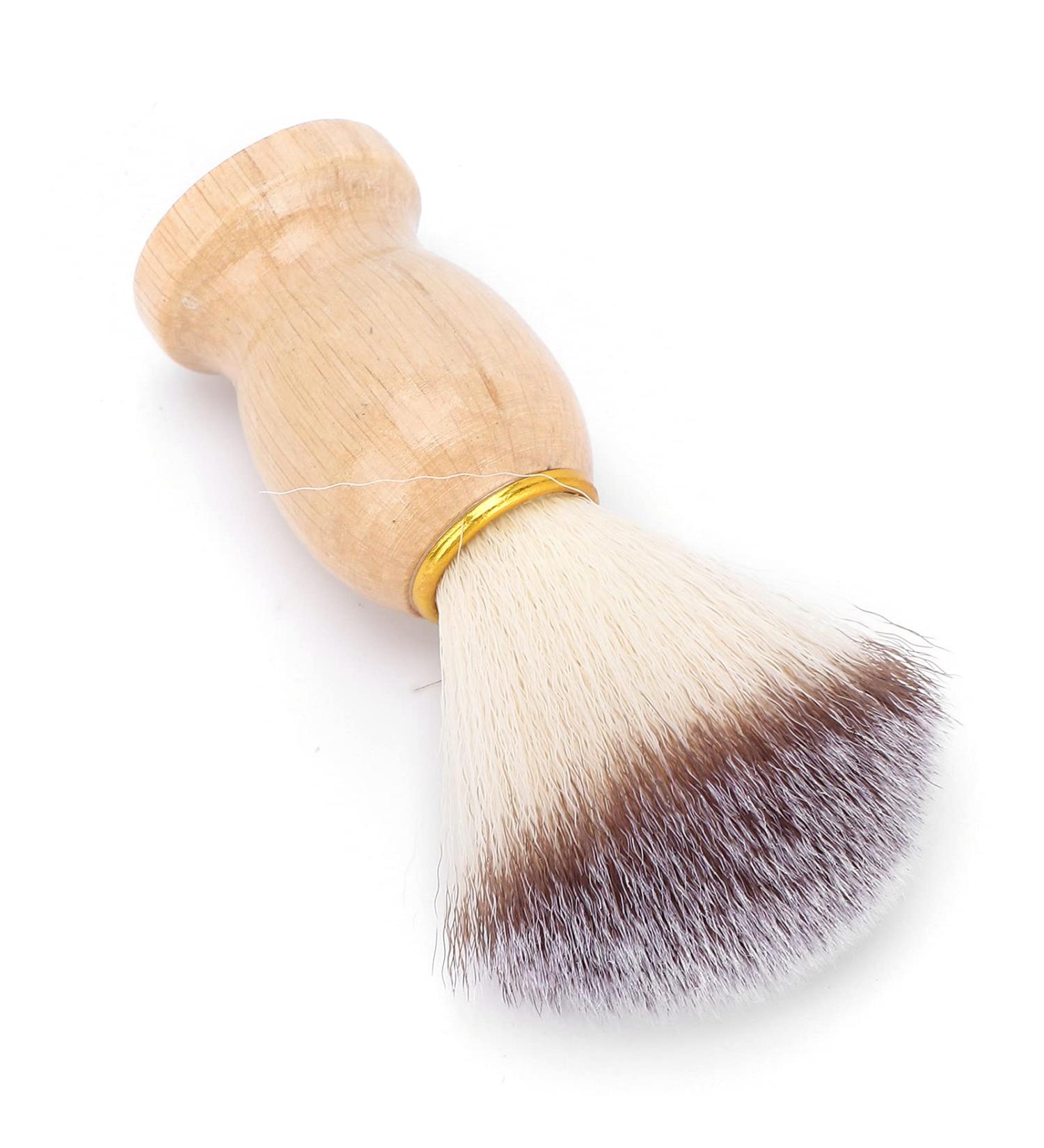 Men's Shaving Brush - Soft Nylon Wool & Wood Handle Grooming Tool for Facial & Beard Cleaning - International Shipping Available - Buy Online on GoSupps.com
