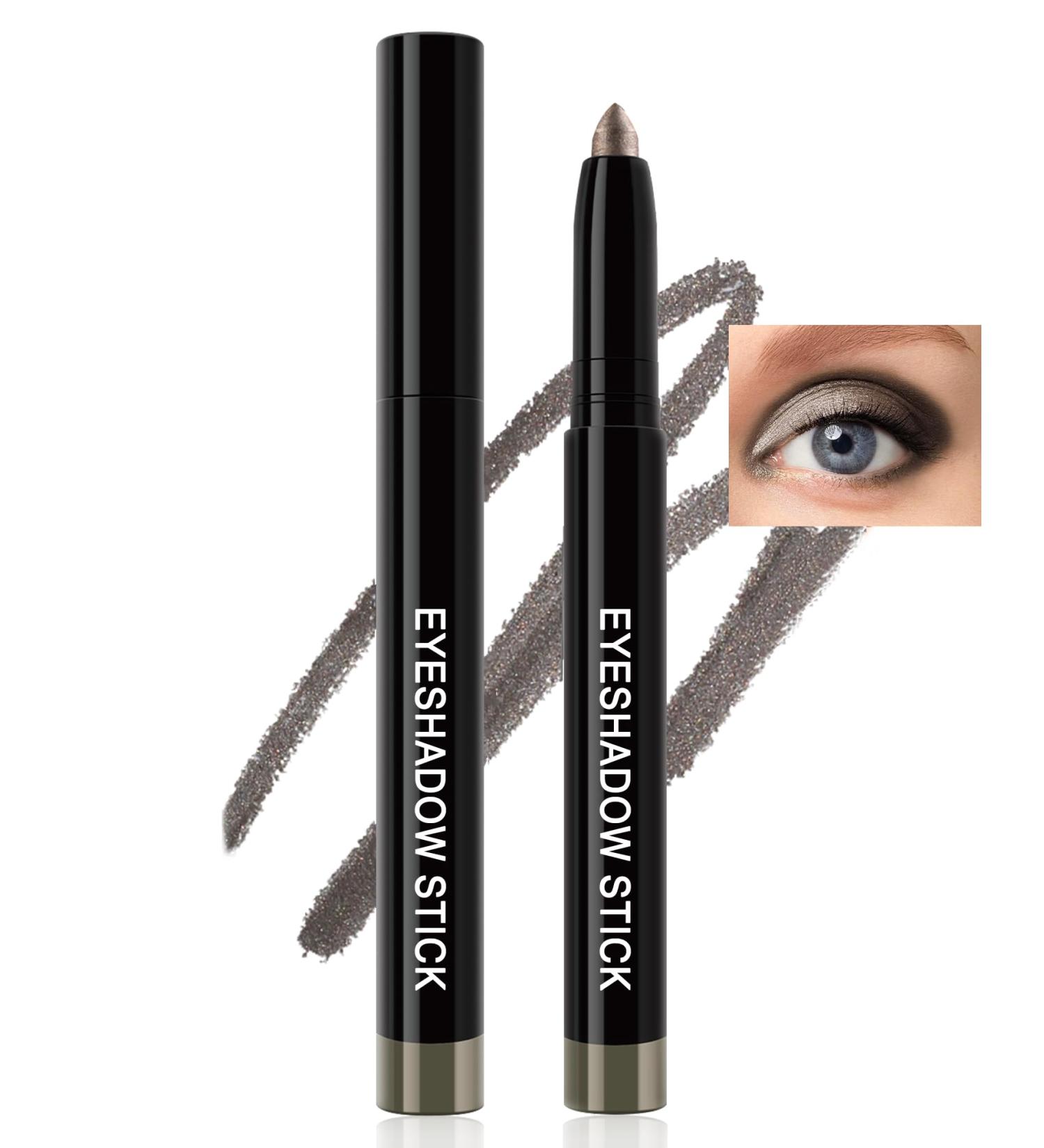 Cream Eyeshadow Stick Eyeliner Multi-Use Brightener Eyeshadow Pencil Waterproof Long Lasting Eye Shadow Stick Grey Matte & Shimmer Finish Smooth Crease-proof Buildable Eyeshadow with Sharpener-06# - Buy Online on GoSupps.com