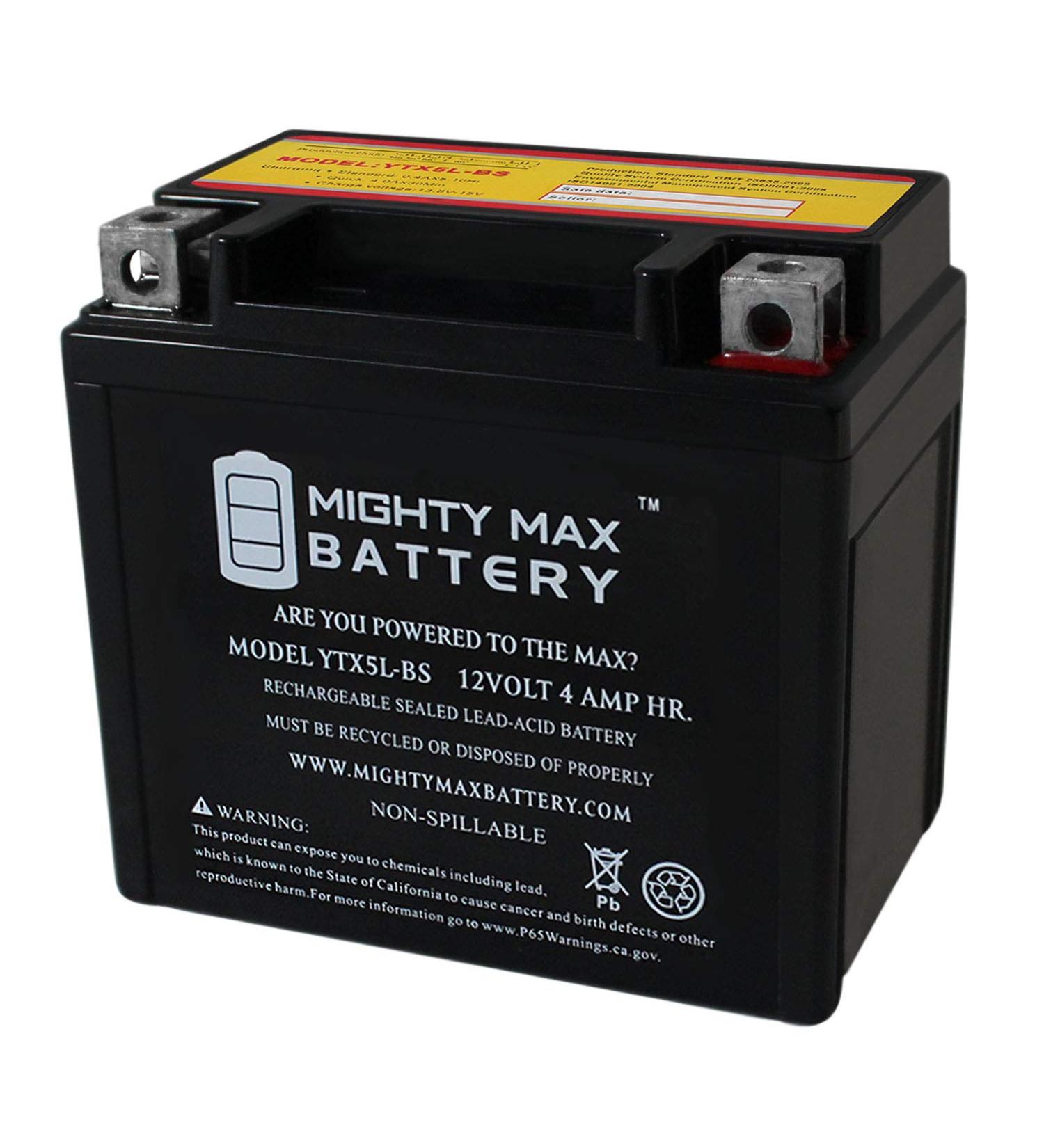 Mighty Max Battery YTX5L-BS - High-Performance ATV Battery Replacement for Kawasaki KFX90 (07-09) - International Shipping Available - Buy Online on GoSupps.com