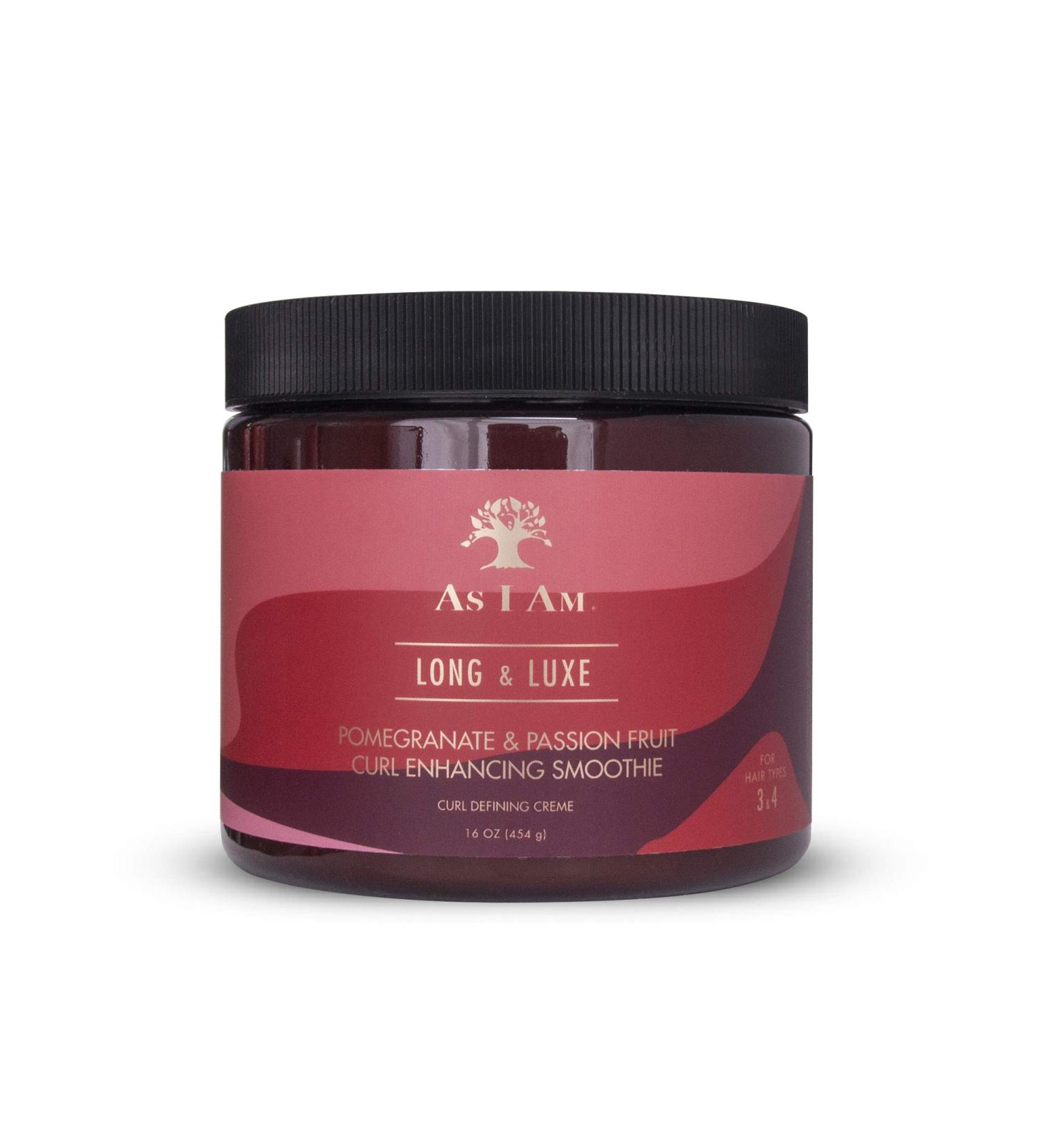 As I Am Long and Luxe Curl Enhancing Smoothie - 16 ounce - Lightweight Coil Defining Creme - Hi-Definition and Hydrated Curls and Coils - Anti-Frizz - Enriched with Pomegranate and Passion Fruit