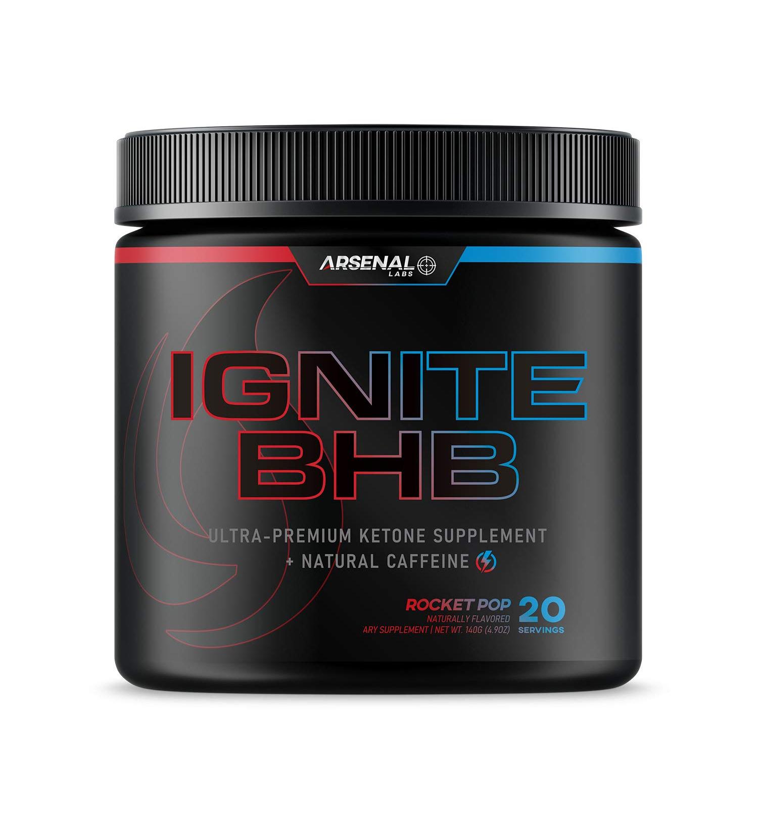 Ignite BHB + Caffeine Premium Endurance Formula for Muscle Growth, Recovery & Energy | Award-Winning Rocket Pop Taste | 20 Servings - Buy Online on GoSupps.com