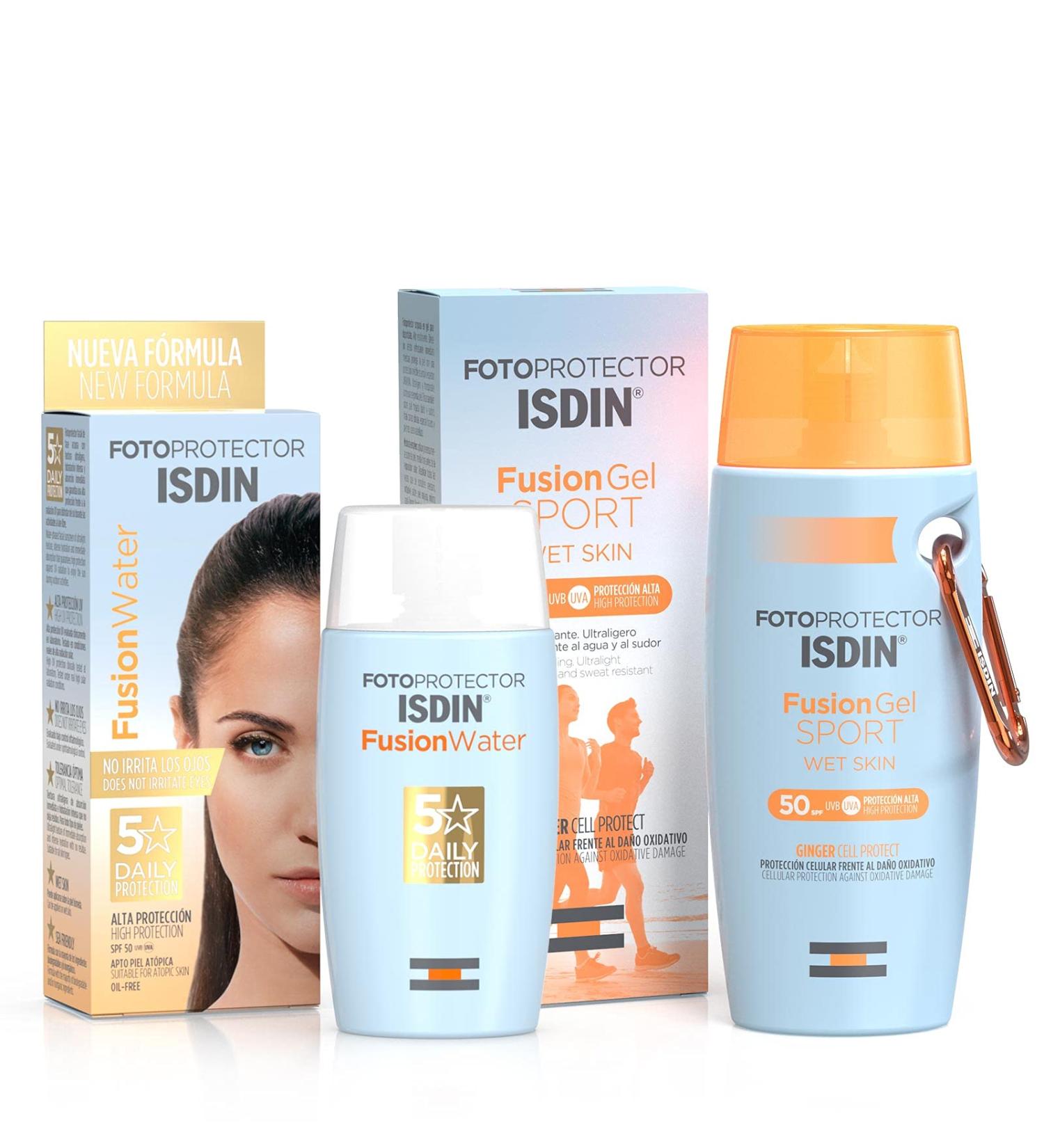 ISDIN Fusion Water LSF 50 | Ultra-Light Daily Sunscreen for Face | 50ml + Hydrating Creams 100ml | International Shipping - Buy Online on GoSupps.com