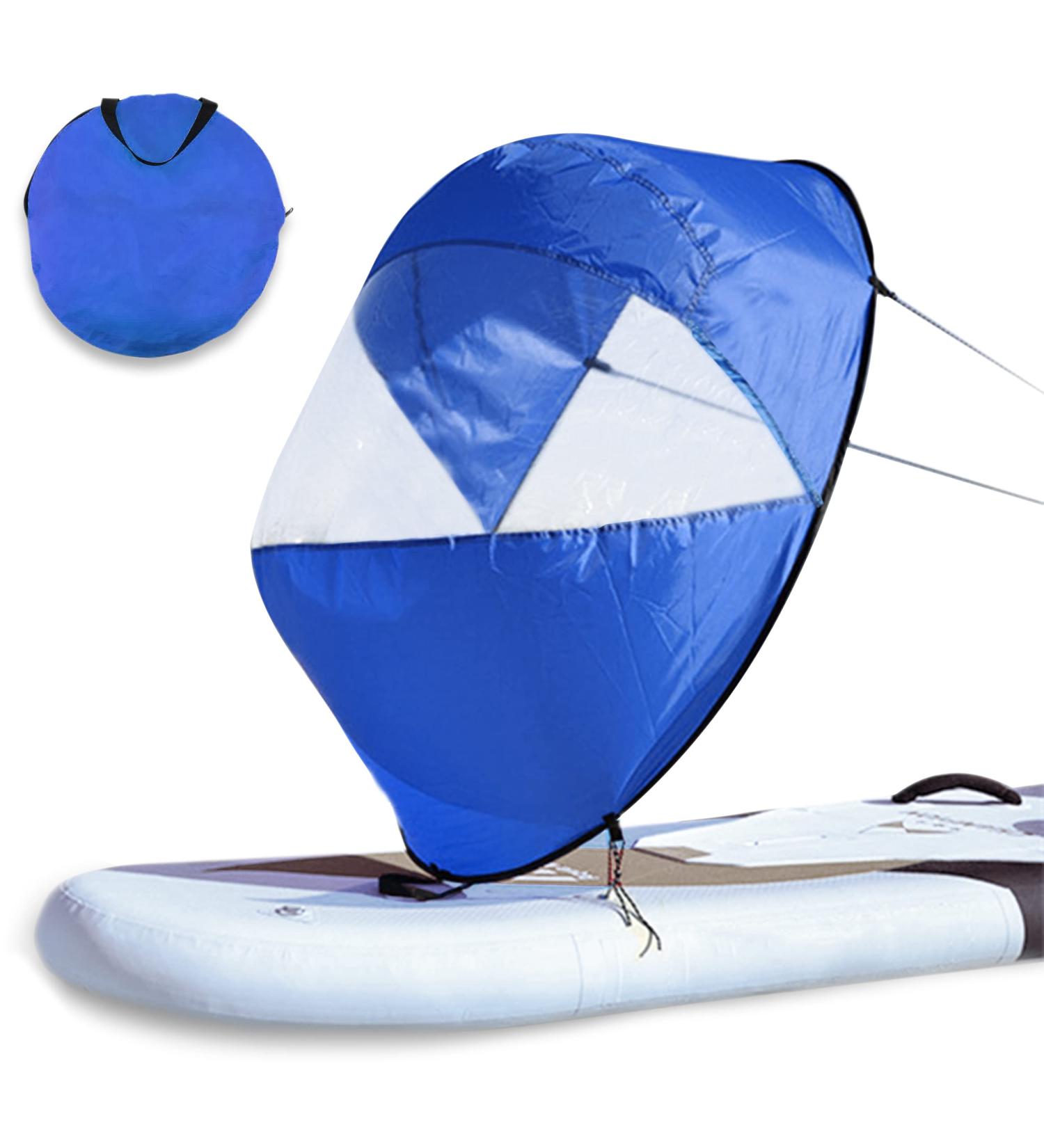 Blue 42'' Kayak Sail - Foldable Downwind Shade with Window - Portable Wind Paddle for Kayak & Canoe - Easy Travel & Carry Pouch - Windsurfing Sail - DOD2035 - Buy Online on GoSupps.com
