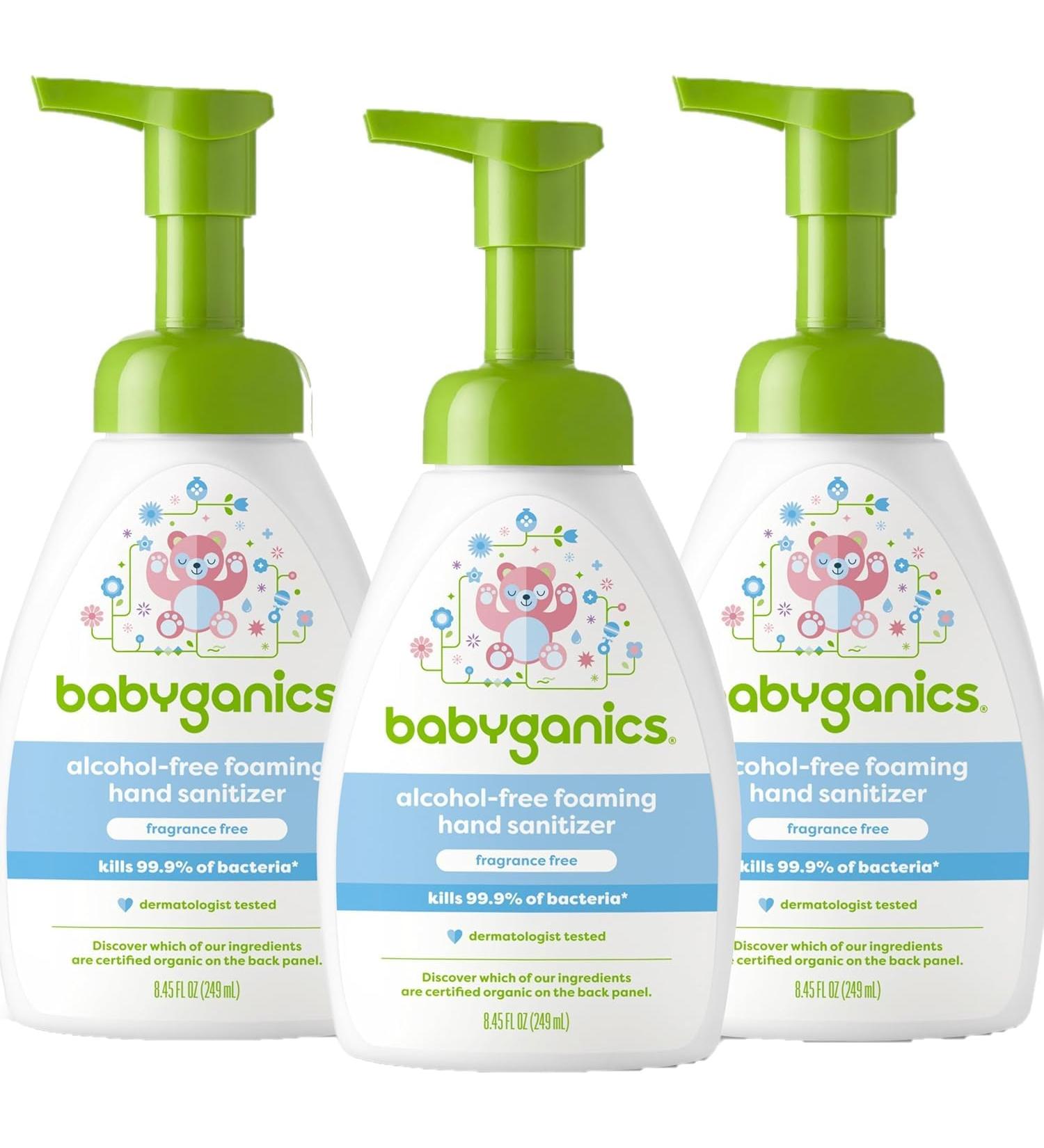 Babyganics Foaming Hand Sanitizer Alcohol-Free Fragrance-Free 8.45oz (Pack of 3) | Kills 99.9% Bacteria, Moisturizing Formula - Buy Online on GoSupps.com