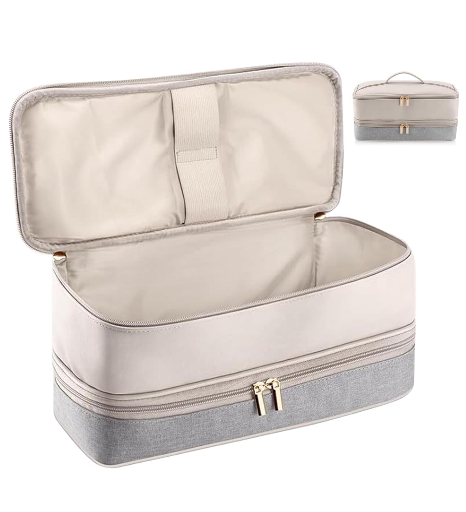 Hair Dryer Bag Dual Layer Hair Dryer Case Waterproof Zippered Blow Dryer Bag with Top Handle Portable 15.4x5.5x5.5in Hair Dryer Travel Bag Hair Tools Organiser - Buy Online on GoSupps.com