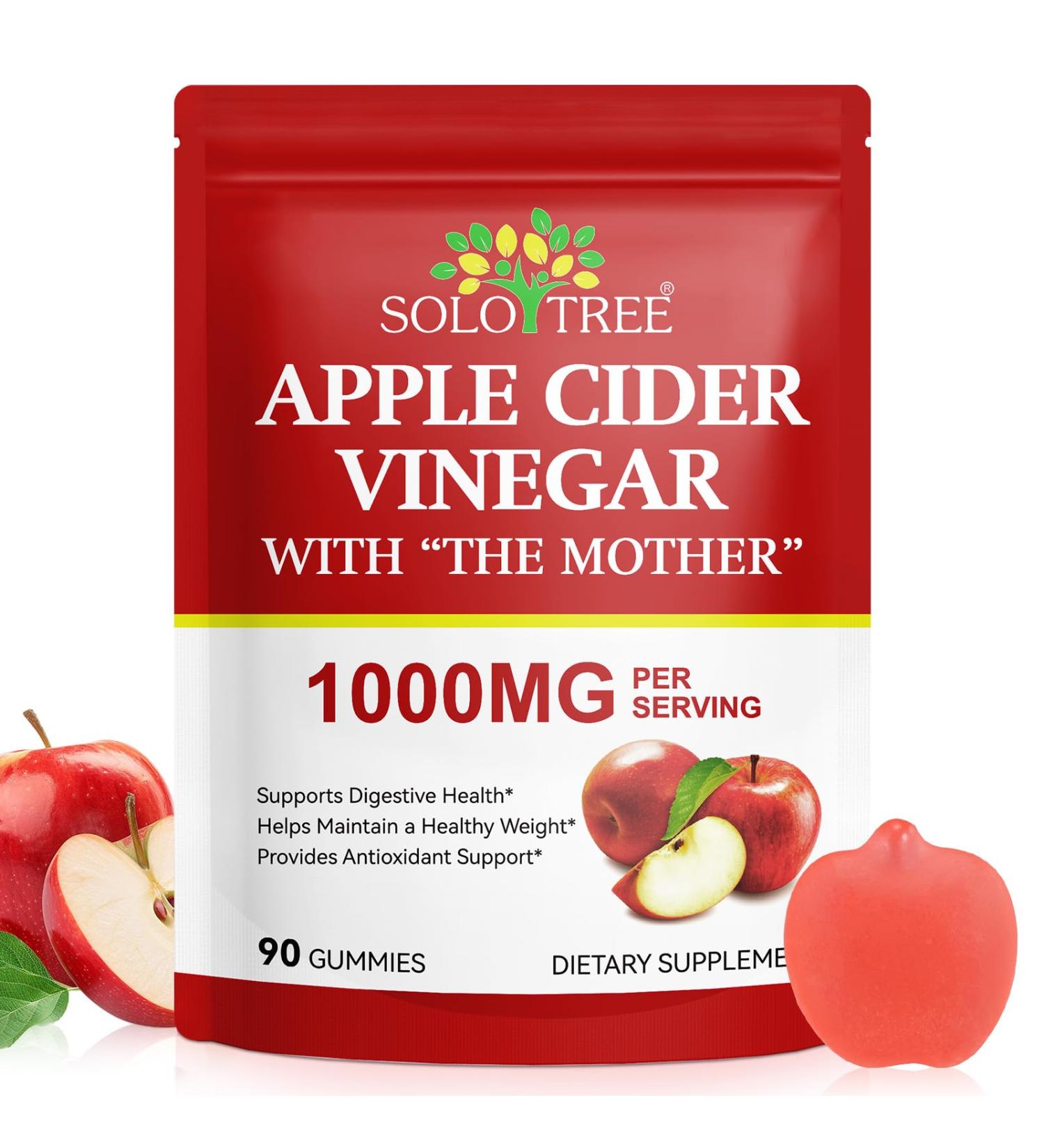 bnHUlMXw Apple Cider Vinegar Gummies - 1500mg 90 ACV Gummies w/Vitamin B6 & B12 Folic Acid Supports Digestion Gut Health Energy Support Vegan Gummy Supplement - Buy Online on GoSupps.com