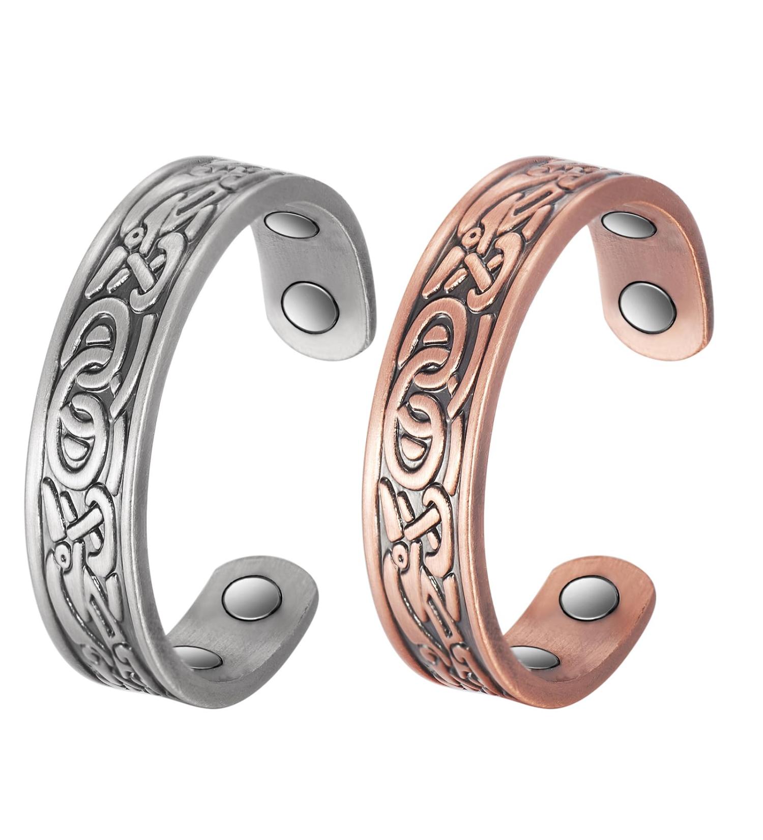 2 Pack 3500 Gauss Magnetic Copper Ring | Pure Copper Magnetic Therapy Jewelry for Joint Pain Relief & Improved Blood Circulation - Buy Online on GoSupps.com