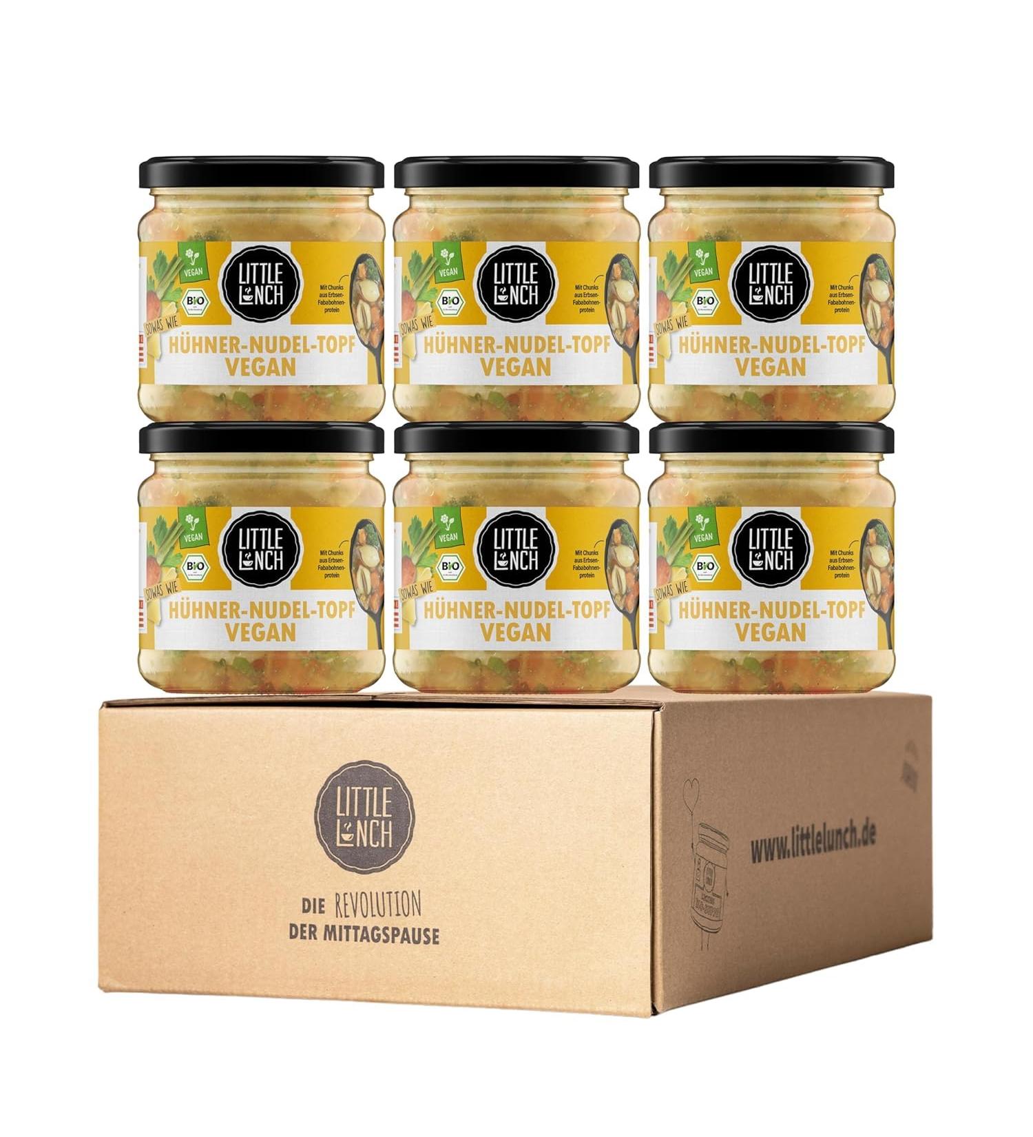 Little Lunch Organic Chicken Soup Vegan - 6 x 350g | Chicken Noodle Pot | Meat Alternative | No Added Sugar & No Artificial Additives | Perfect for Veganuary - Buy Online on GoSupps.com