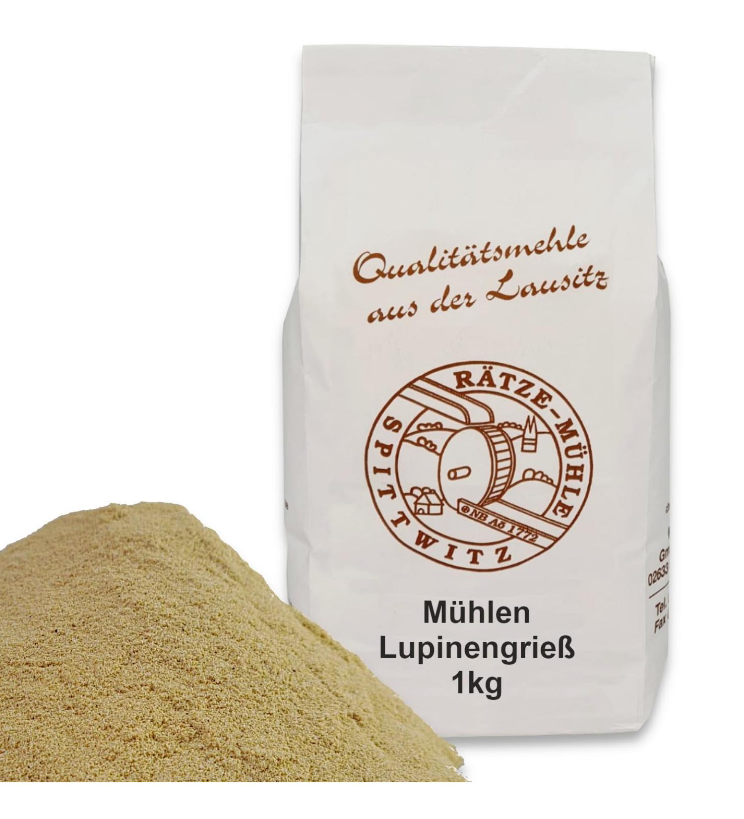 Buy Nutrient-Rich Lupine Semolina 1kg - Fresh from R tze Mill | High-Quality Sweet Lupine Flour for Baking & Cooking - Buy Online on GoSupps.com