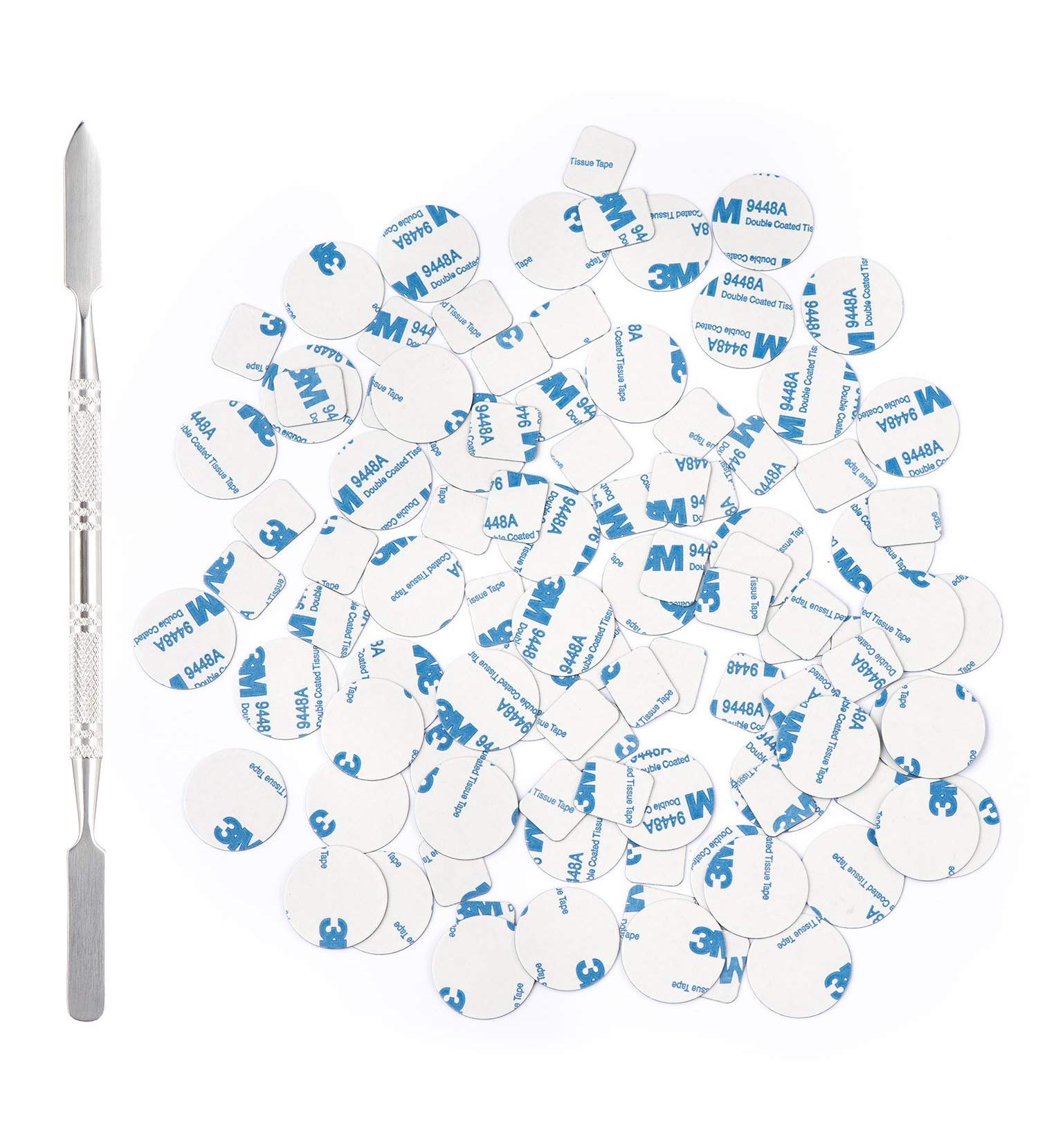 Allwon 100Pcs Metal Stickers for Magnetic Palette + Depotting Spatula - Round and Square Shapes | Empty Eyeshadow Makeup Palette Accessories - Buy Online on GoSupps.com