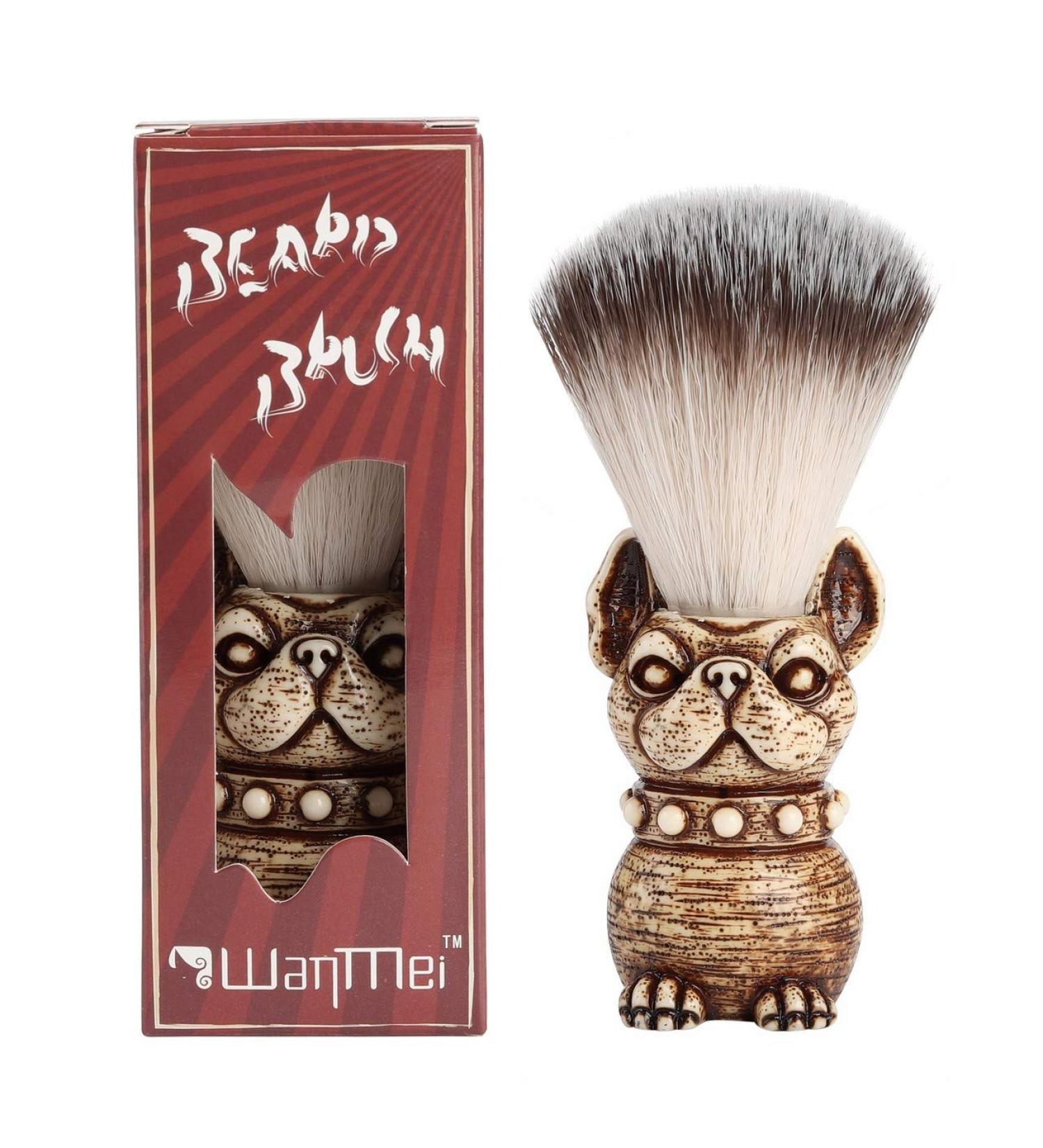 Faletony Nylon Shaving Brush with Skull Wooden Handle - Bulldog Design for Men | Premium Beard Brush for a Smooth Shave - Buy Online on GoSupps.com