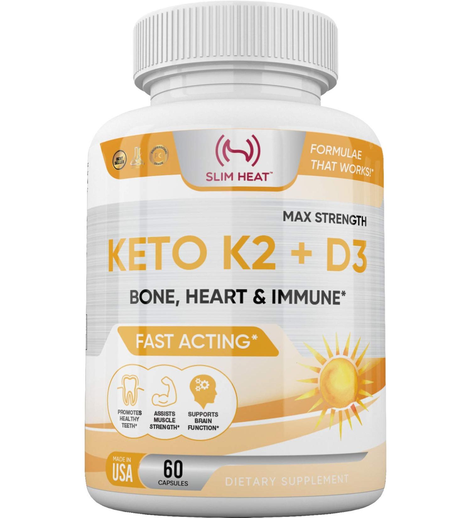 Vitamin K2 + D3 with Calcium - Bone, Heart, and Immune Support - 60 Capsules - Buy Online on GoSupps.com
