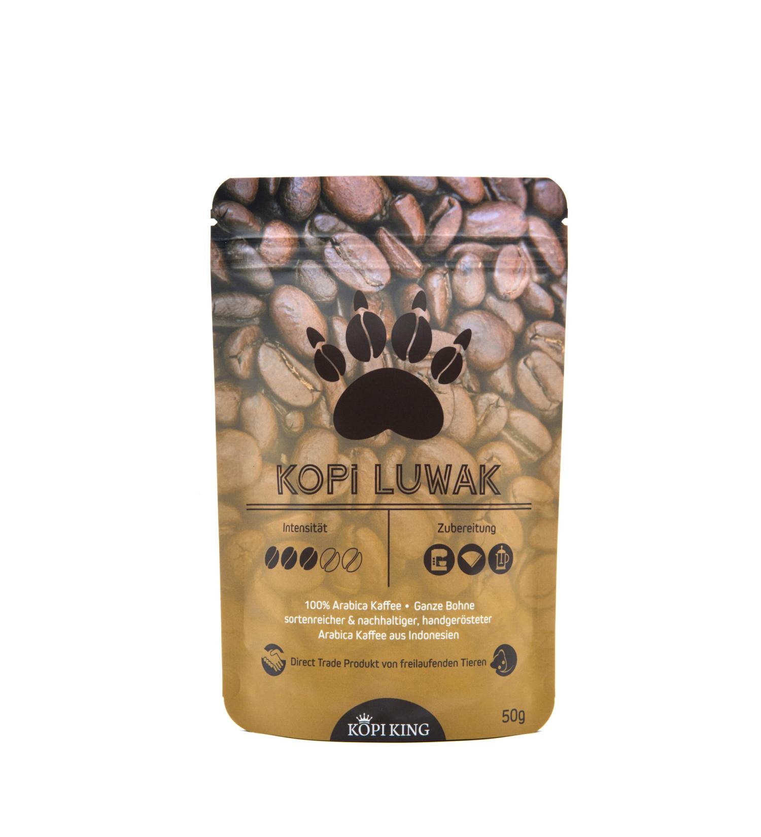 Kopi Luwak Coffee 100% Arabica 50g (Free-Range Cat Coffee) (50g Bean) | Pure Variety | Rare Coffee | Direct Trade - Buy Online on GoSupps.com