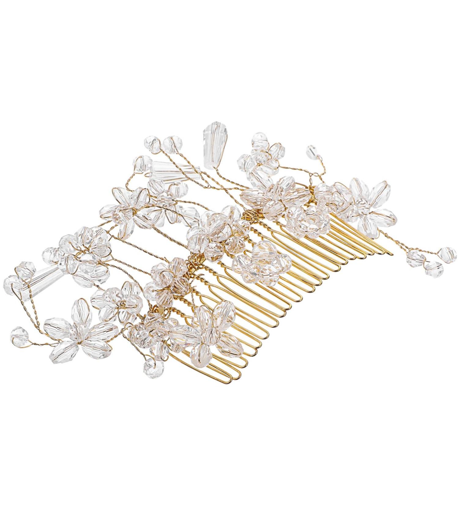 Angoily Piece Hair Comb Pearl Bride Metal Crystal - Buy Online on GoSupps.com