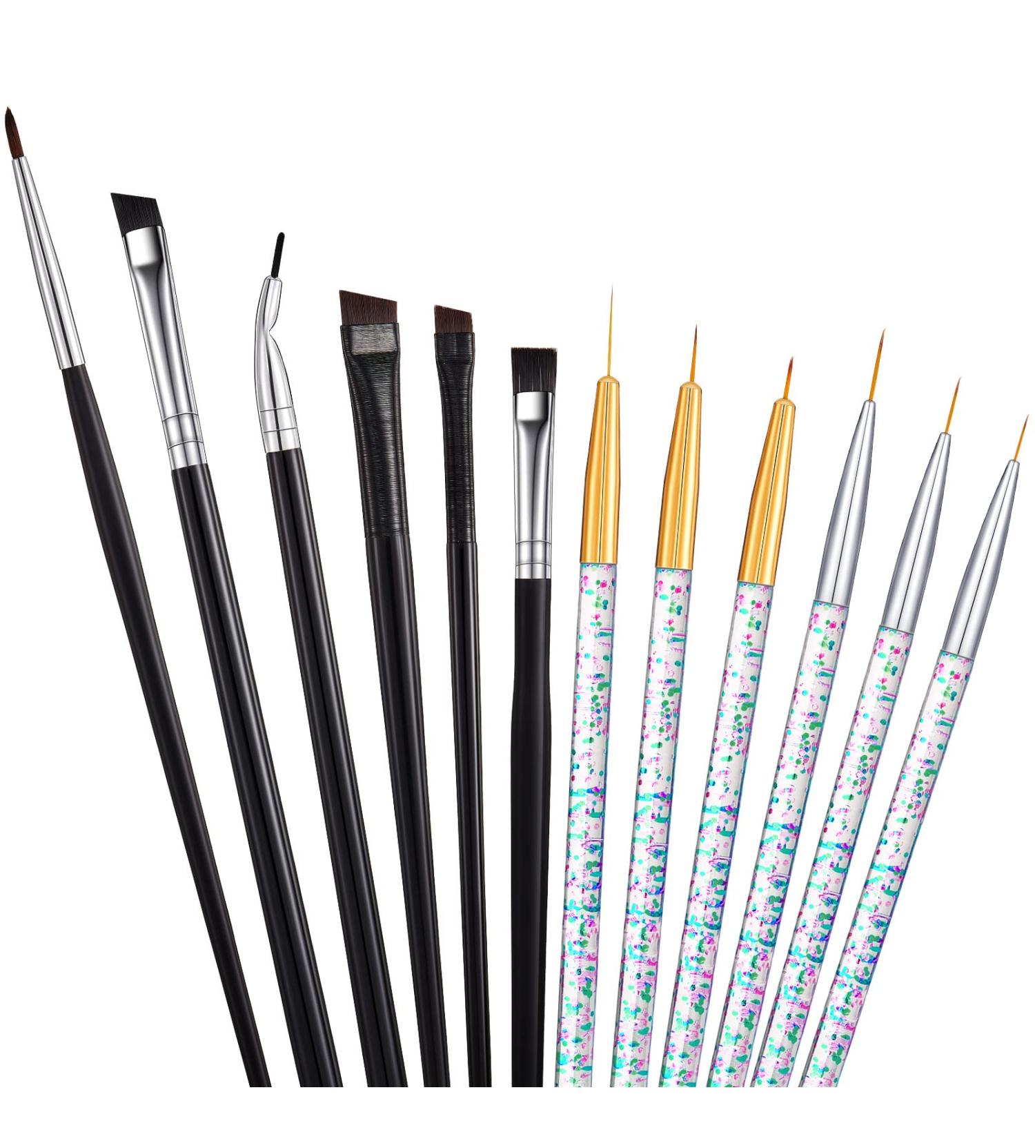 12 Piece Eyeliner Brushes Set - Thin Slanted & Fine Pointed Makeup Tool for Women - Buy Online on GoSupps.com