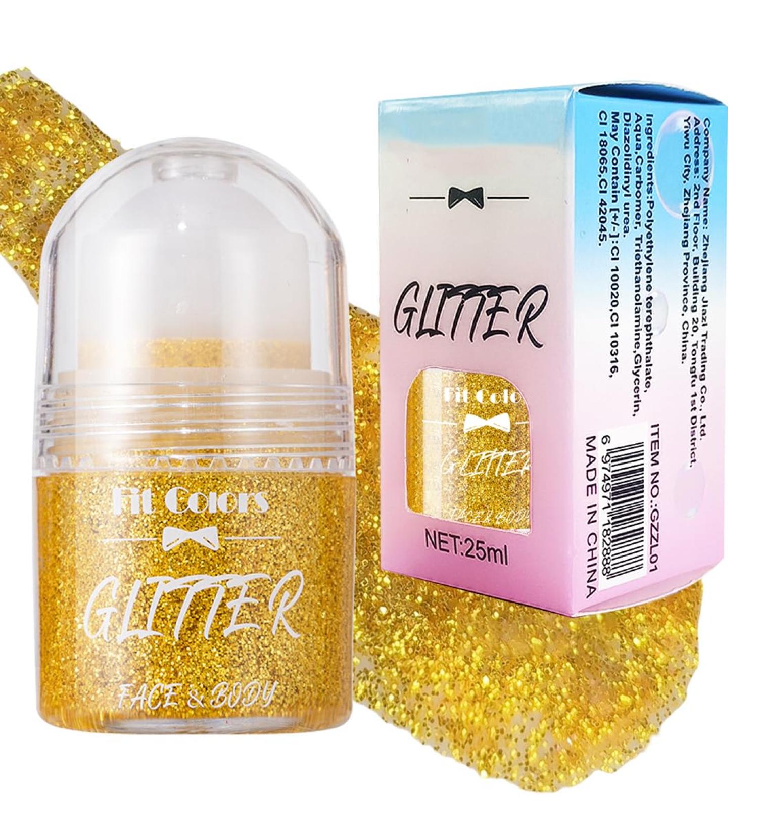  Jiounie Roll-on - Glitter Body Gel - Mermaid - Glitter - For Face - 25 ml (08 Gold) - Buy Online on GoSupps.com
