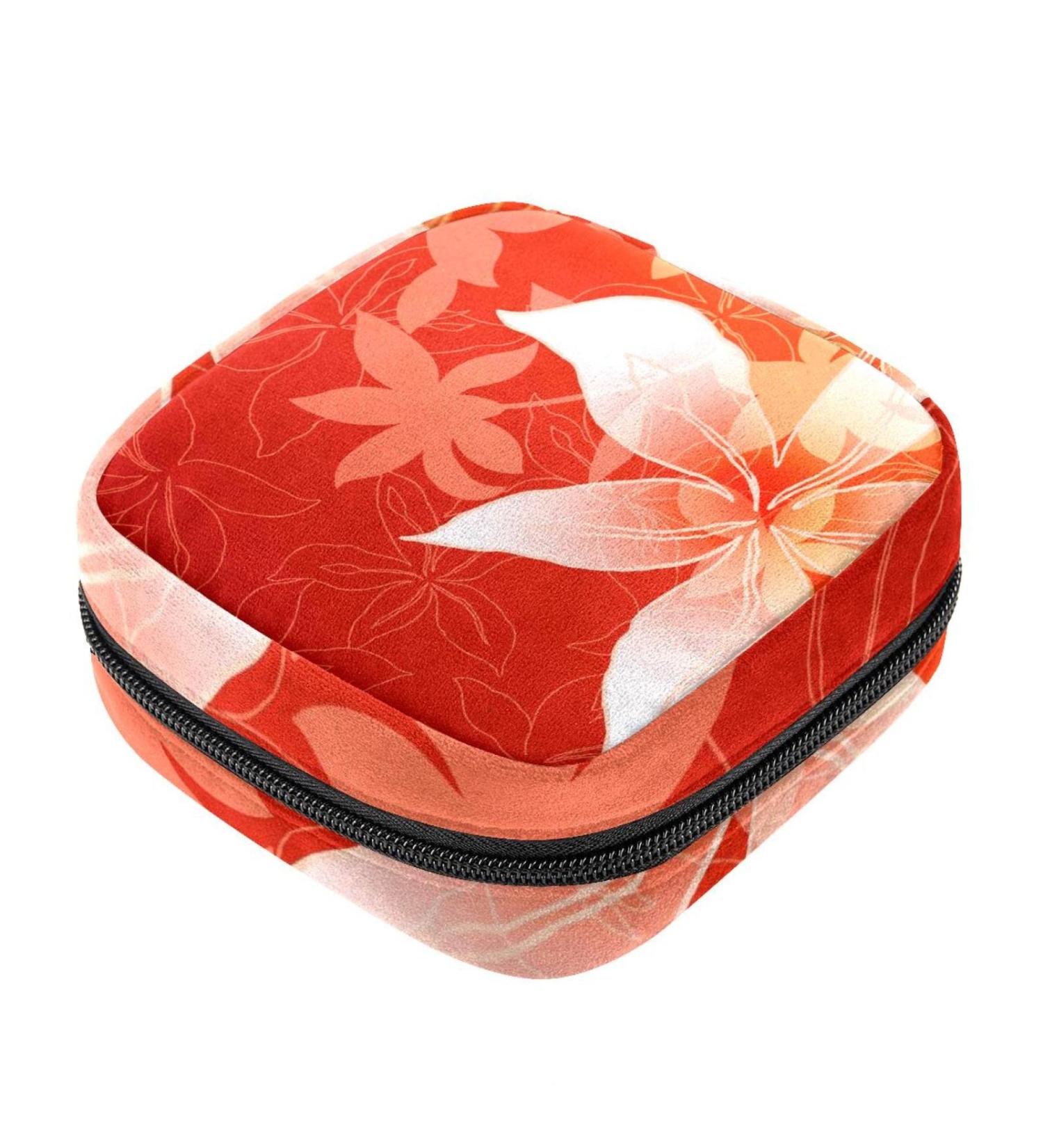 Unique Lily Flower Ladies Napkins & Storage Bags | Portable Menstrual Cup Bag with Zipper for Teen Girls & Women - International Shipping Available - Buy Online on GoSupps.com