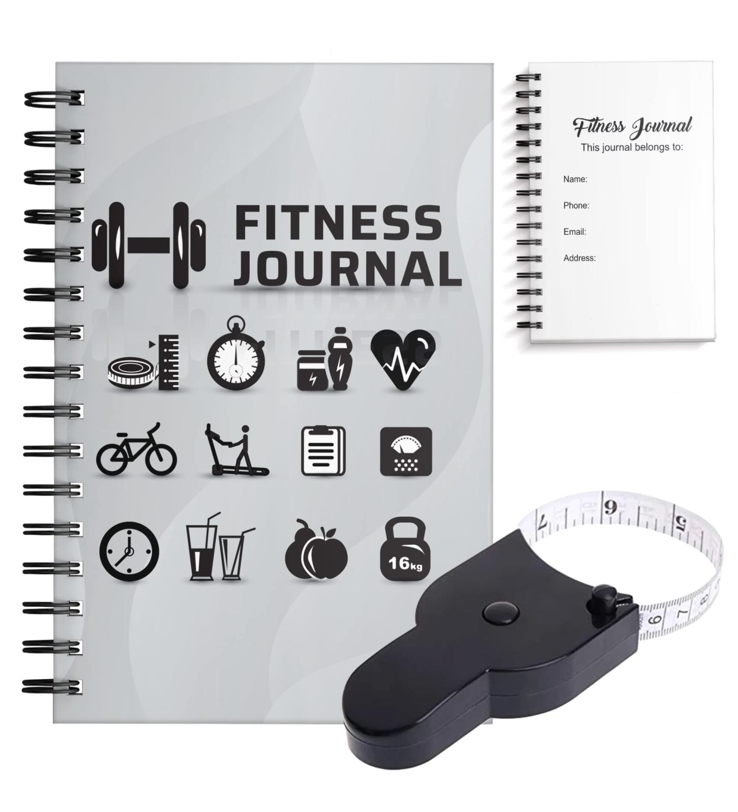 Fitness Journal & Workout Planner with Free Body Measure Tape - Workout Log Included - Buy Online on GoSupps.com