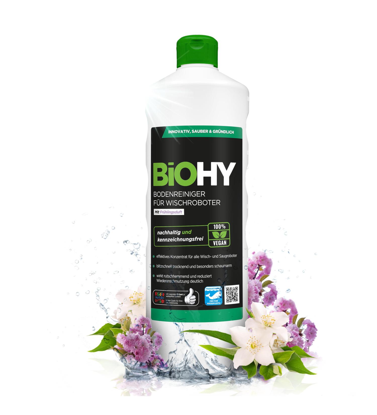 Buy Biohy Floor Cleaner for Wiping Robots - Fresh Spring Fragrance (1L) | Eco-Friendly Concentrate for Streak-Free Cleaning - Buy Online on GoSupps.com