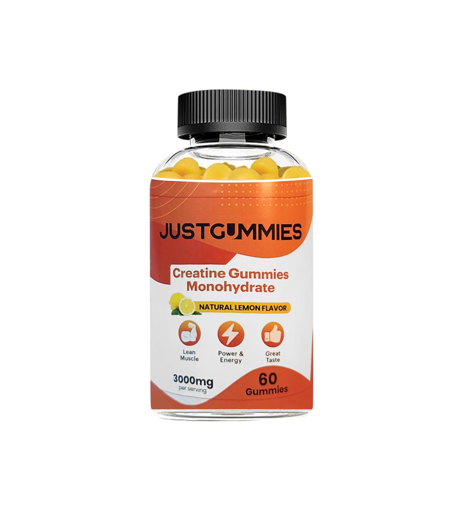 Creatine Gummies - Best for Men & Women | 1000mg Pre Workout Strength Gains | American Made Lemon Flavor - Buy Online on GoSupps.com