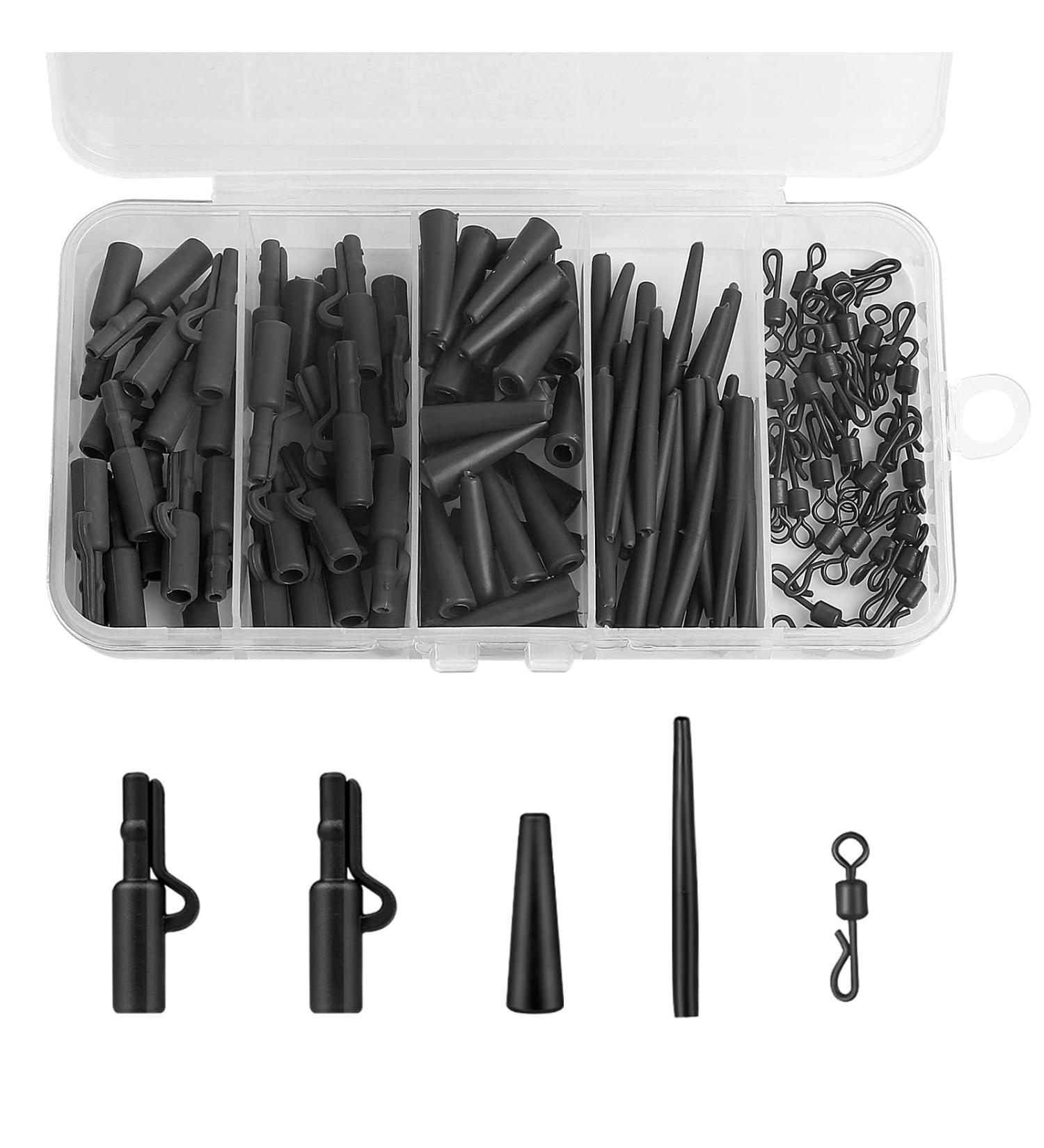 Realure 120-Piece Carp Fishing Accessories Set | Complete Professional Kit with Safety Clips Anti-Tangle Sleeves Tail Rubber Pipes & Lead Clips | Ideal for Beginners - International Shipping Available - Buy Online on GoSupps.com