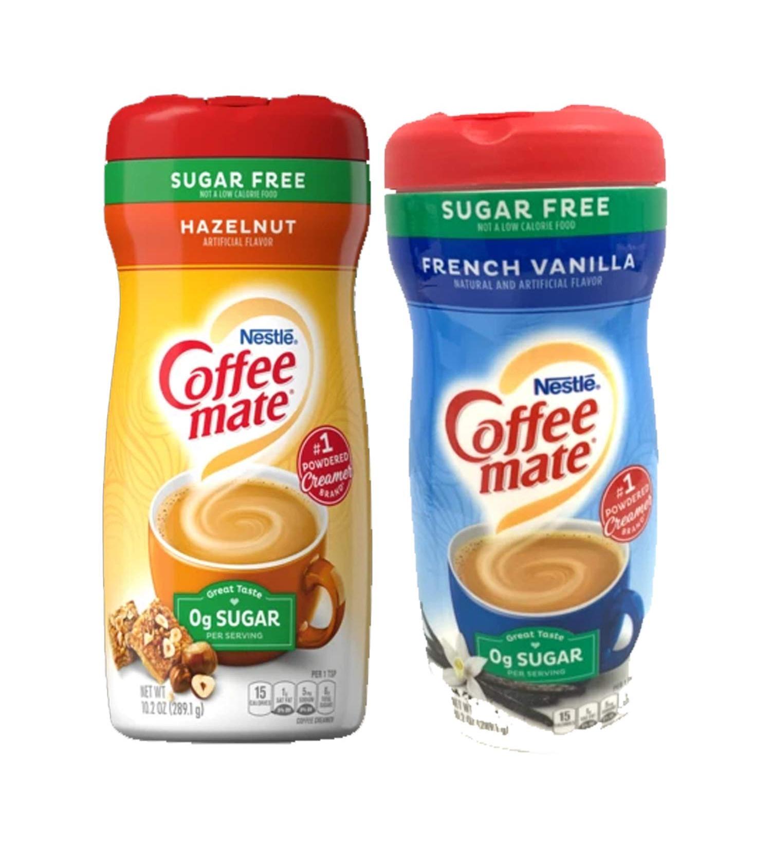 Coffee-Mate Sugar-Free Powder Coffee Creamer Combo (French Vanilla and Hazelnut) 2 Count (Pack of 1)