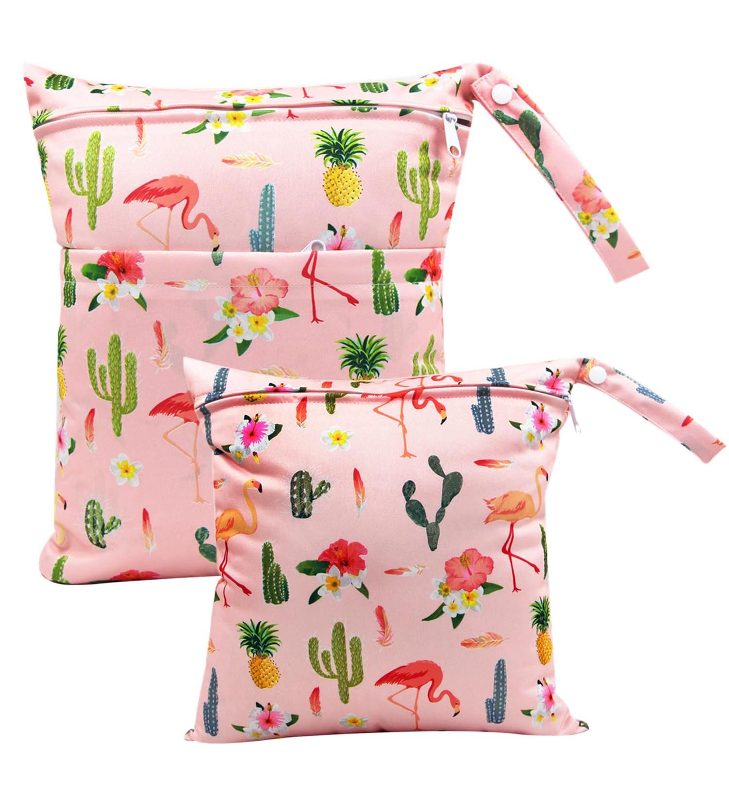 FenFang Wet Bag Wet Dry Bags for Cloth Diapers Nappy Daycare Organiser Storage Bags Waterproof Washable Reusable Zipper Bag (Pink) - Buy Online on GoSupps.com