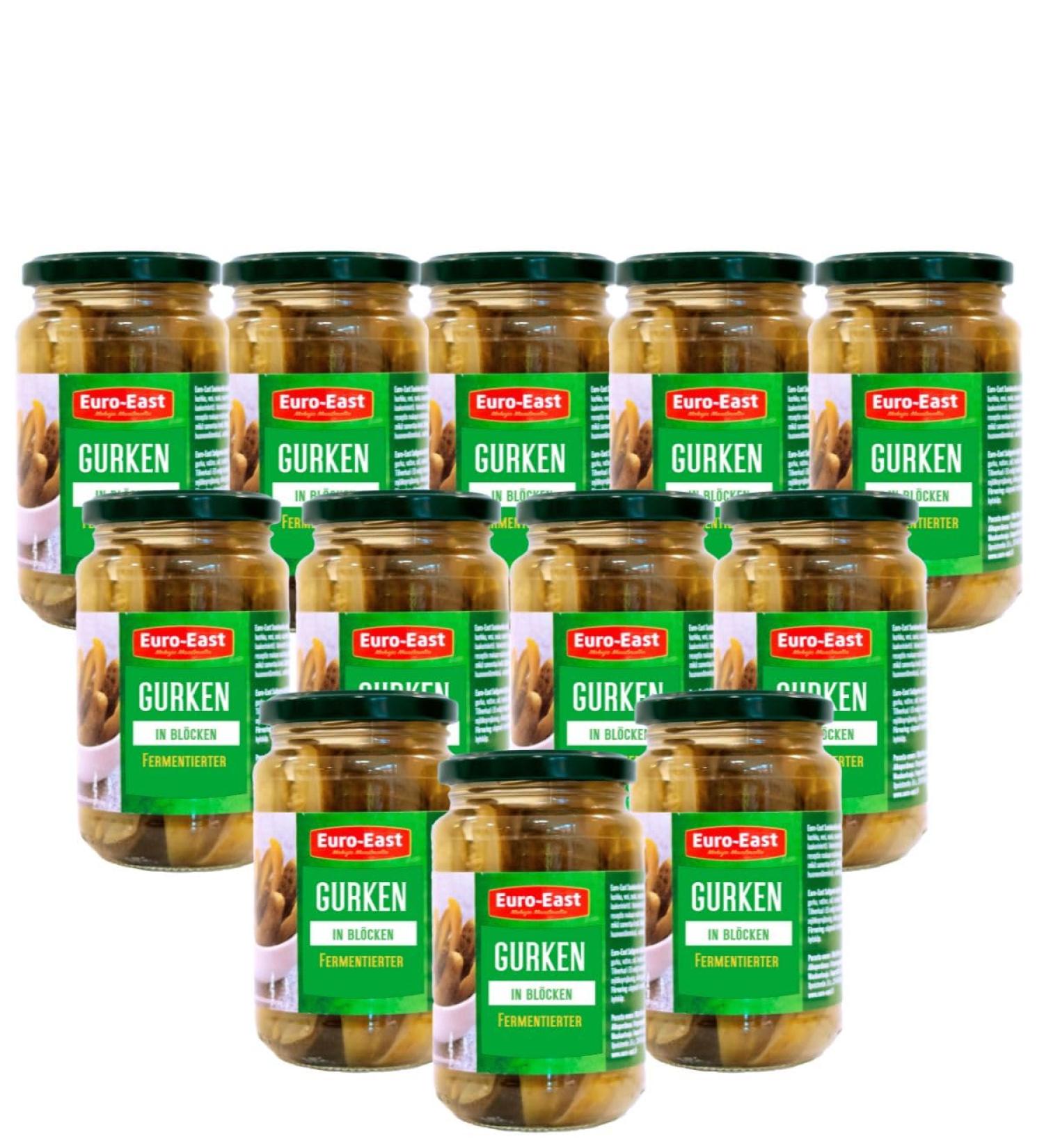 Buy East-Euro Fermented Cucumber Blocks - 12 x 350g Glass Packs | Perfect Addition to Any Dish - Buy Online on GoSupps.com