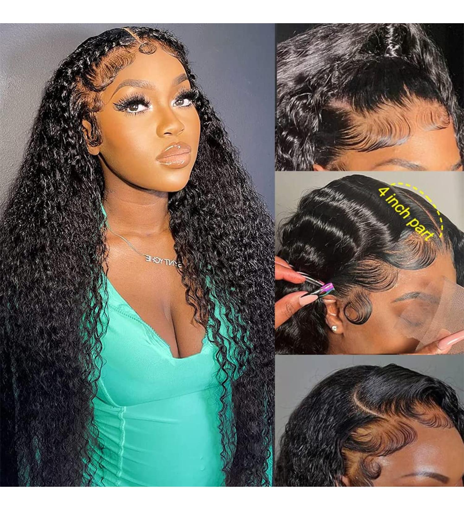 16 inch Water Wave HD Lace Front Wig 180% Density Pre Plucked with Baby Hair - Natural Color - Buy Online on GoSupps.com