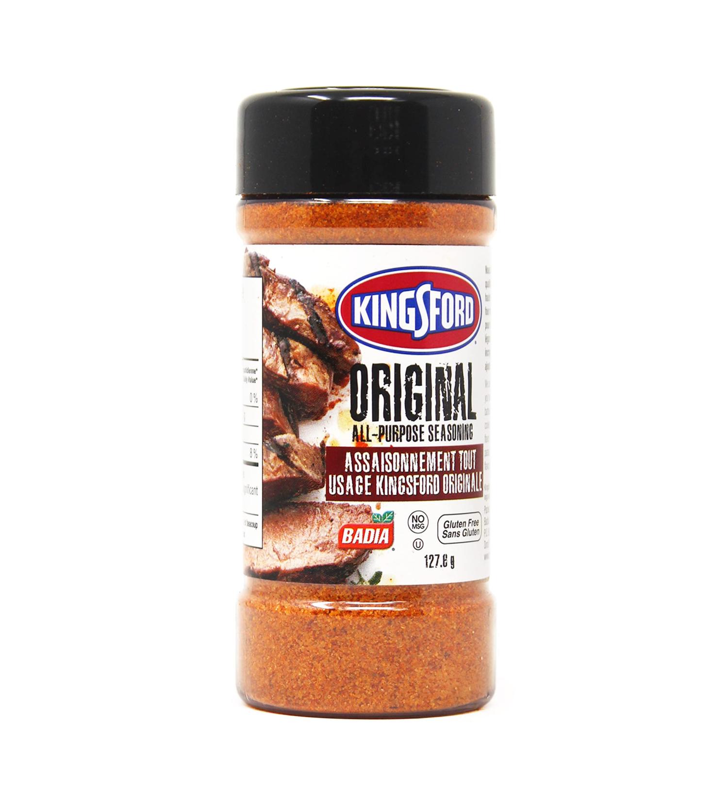 BADIA SPICES Kingsford Original All-Purpose Seasoning Badia Spices Bold & Smoky Flavour Add to Your Favourite Meats Gluten Free No MSG 127g - Buy Online on GoSupps.com