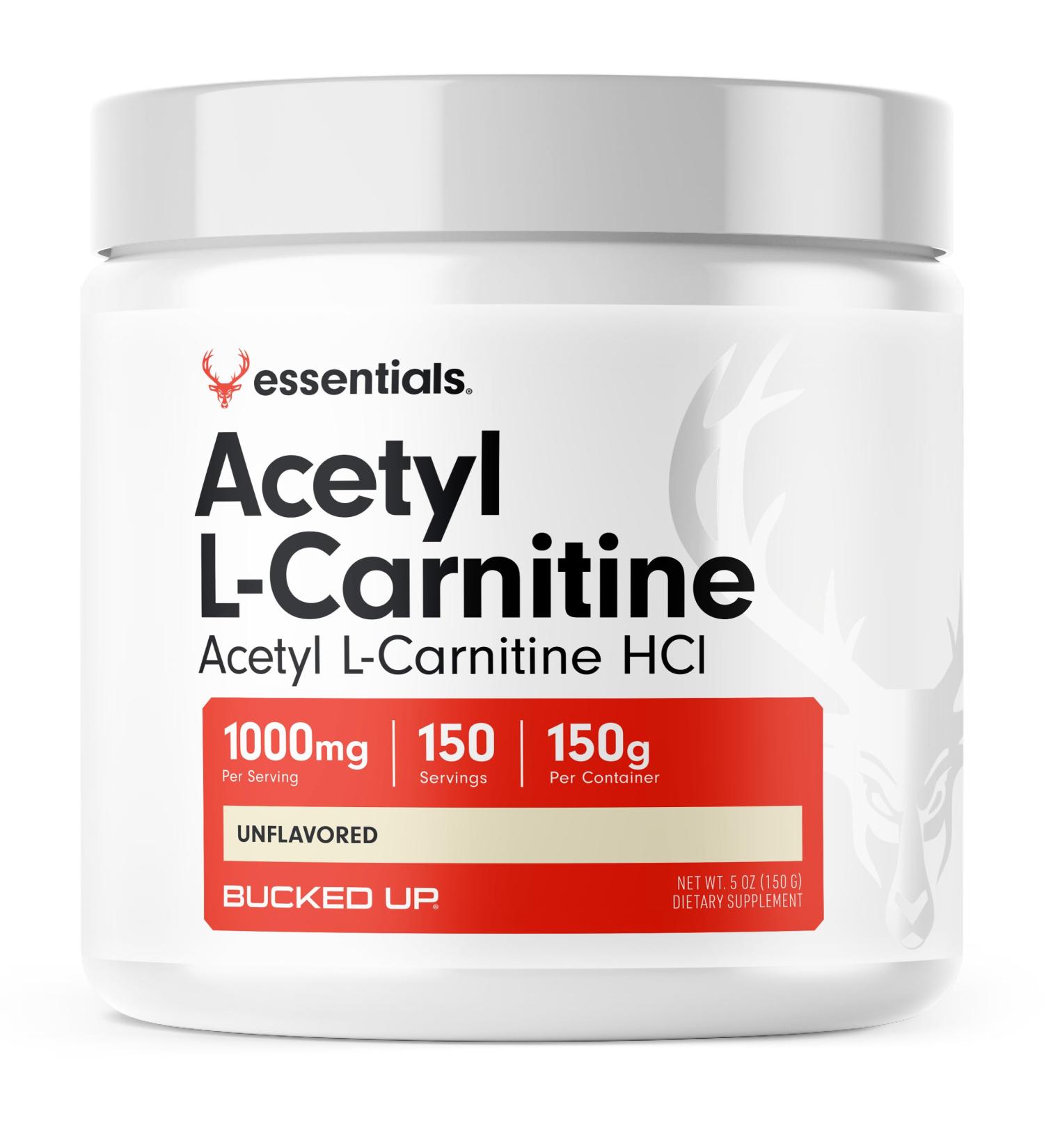Bucked Up Acetyl L-Carnitine 1000mg Powder Essentials (150 Servings 150g per Container) - Buy Online on GoSupps.com