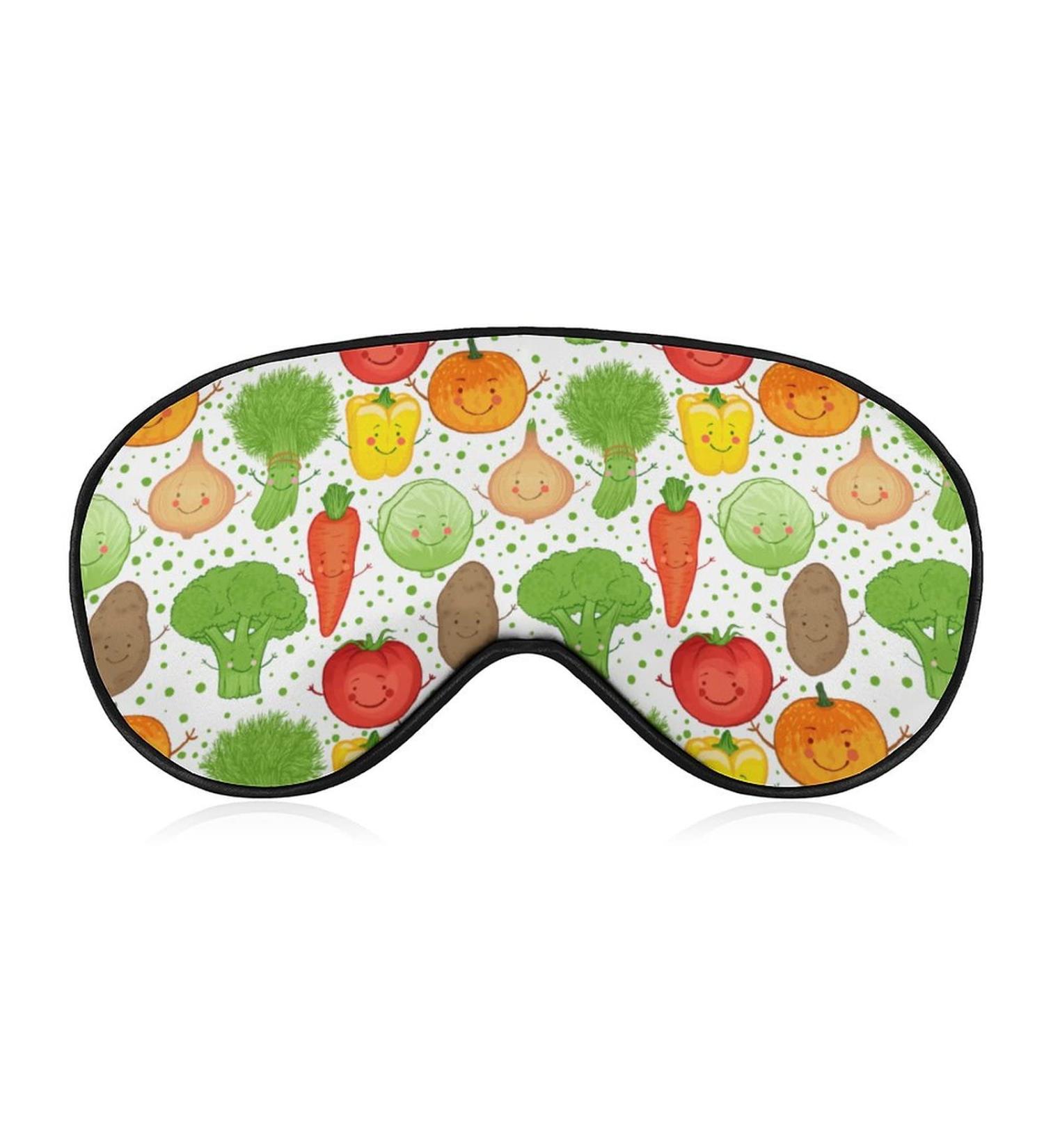 Cute Funny Vegetables Sleep Mask for Women | Adjustable Eye Shade with Elastic Strap for Comfortable Sleeping - Buy Online on GoSupps.com