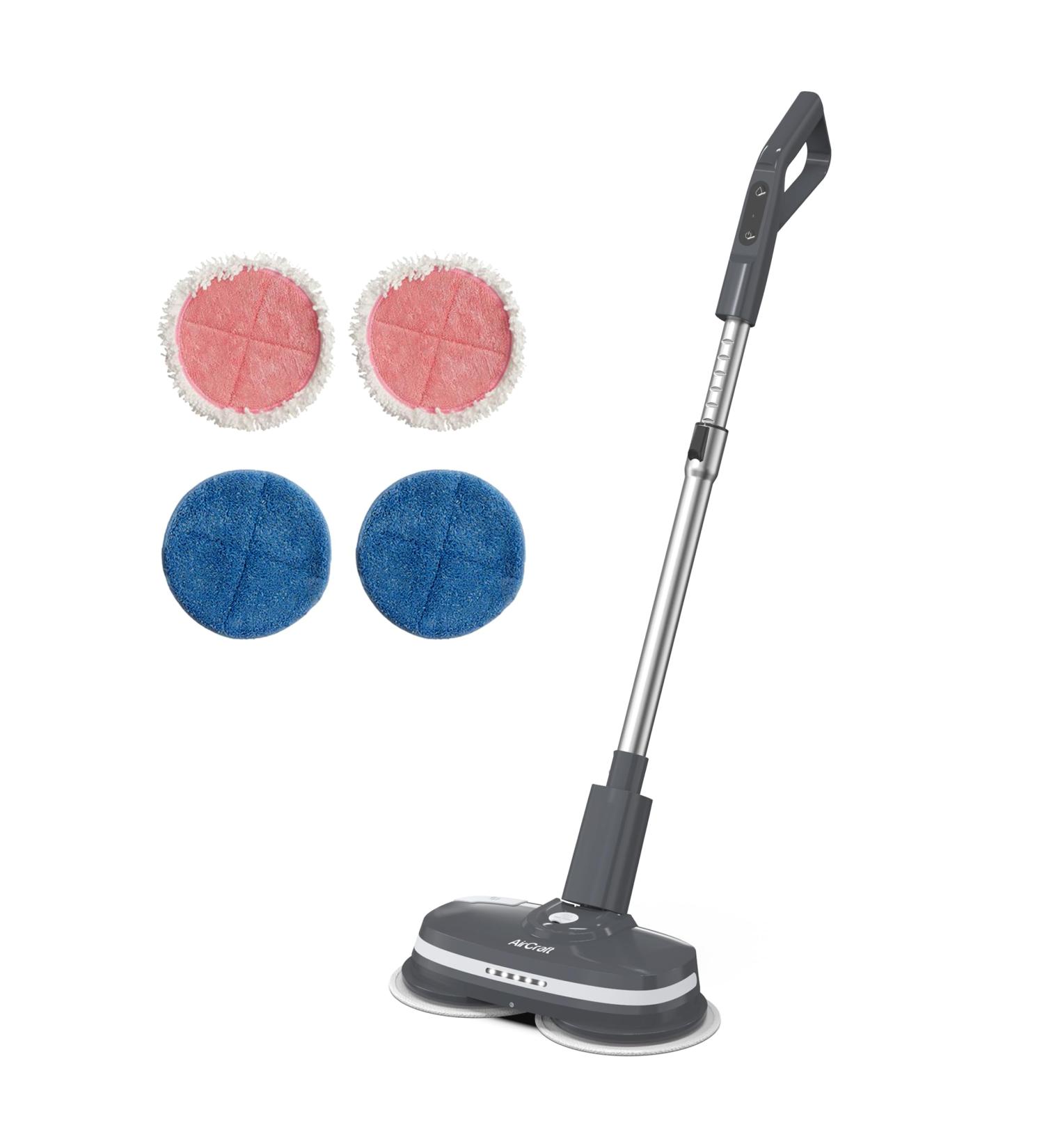 AirCraft PowerGlide Dark Grey Cordless Rechargeable Hard Floor Cleaner and Polisher With 4 Cleaning Pads for Hard Floors Wood Tiles and Laminate - Buy Online on GoSupps.com