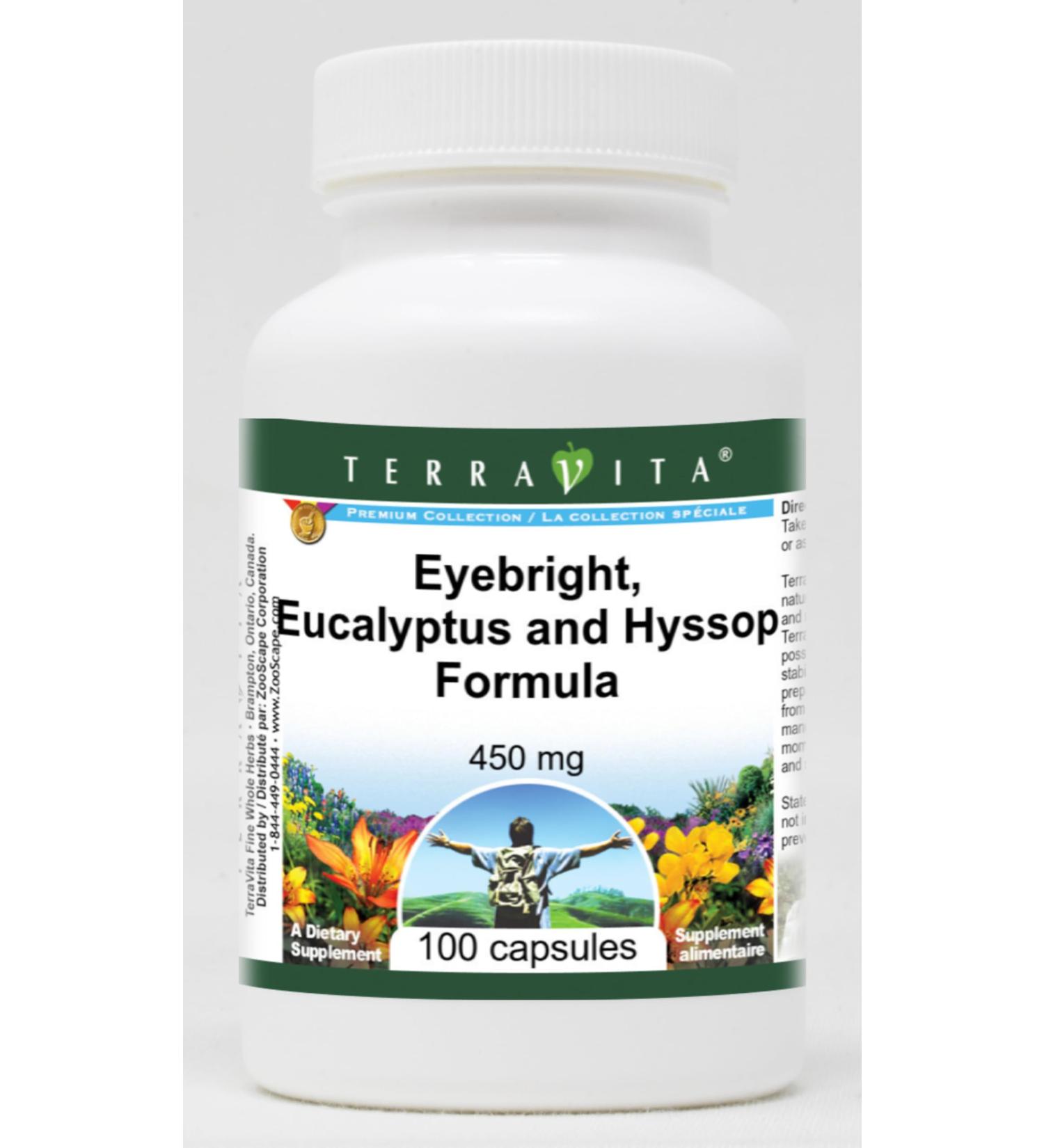 Terravita Chest Congestion Formula - Eyebright Eucalyptus and Hyssop - 450 mg (100 Capsules ZIN: 512030) - Buy Online on GoSupps.com