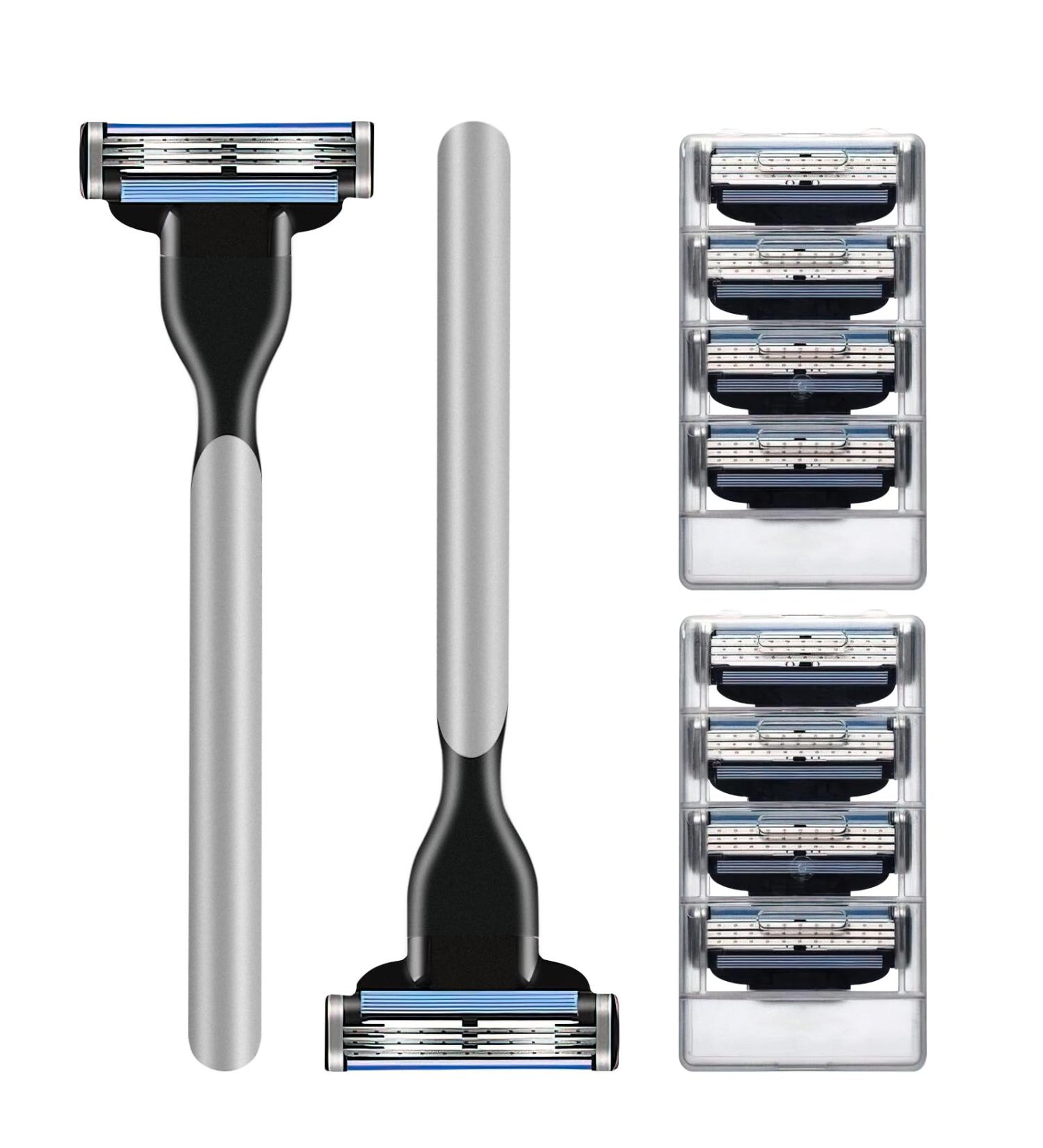 Xumann 8 Pieces Fusion Blades for Gillette Turbo Razor with 2 Knife Holder Shaving Blades Men Razor Replaceable Washable 3 Blade for Men's Shavers - Buy Online on GoSupps.com