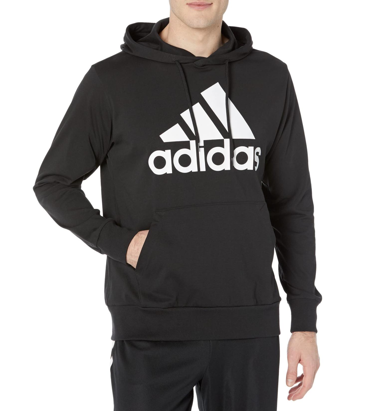 adidas Men's Essentials Logo Hoodie - Black/White - Medium - Buy Online on GoSupps.com