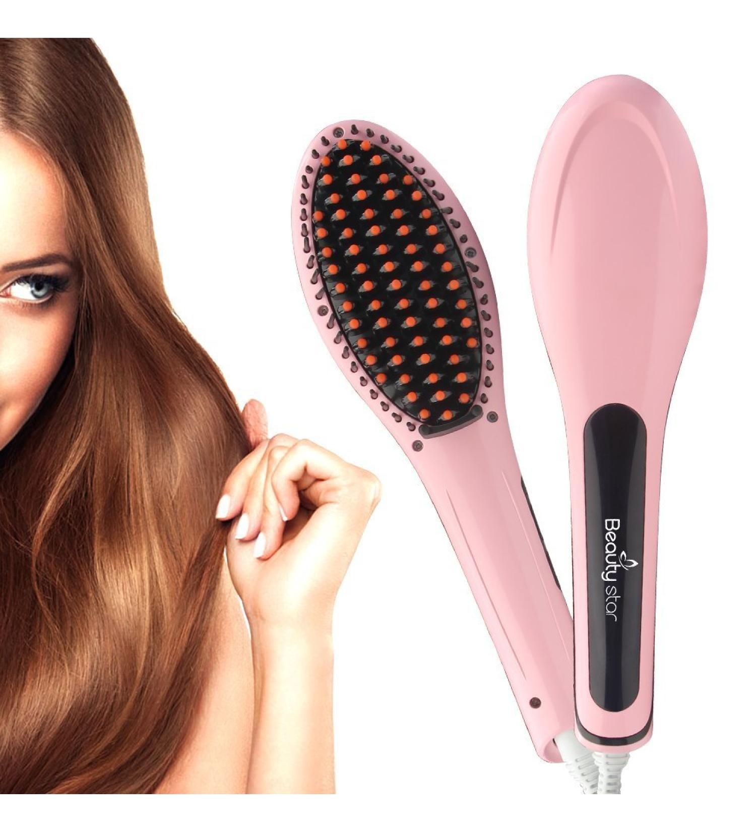 Hair Straightener Brush - Quick Heating Digital Detangling Comb with Ceramic Styling Irons - Buy Online on GoSupps.com