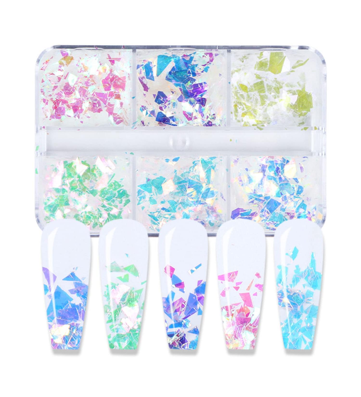 Sermaid Iridescent Nail Flakes for Irregular Fingernails Glitter Nail Design for Crafts | International Shipping - Buy Online on GoSupps.com