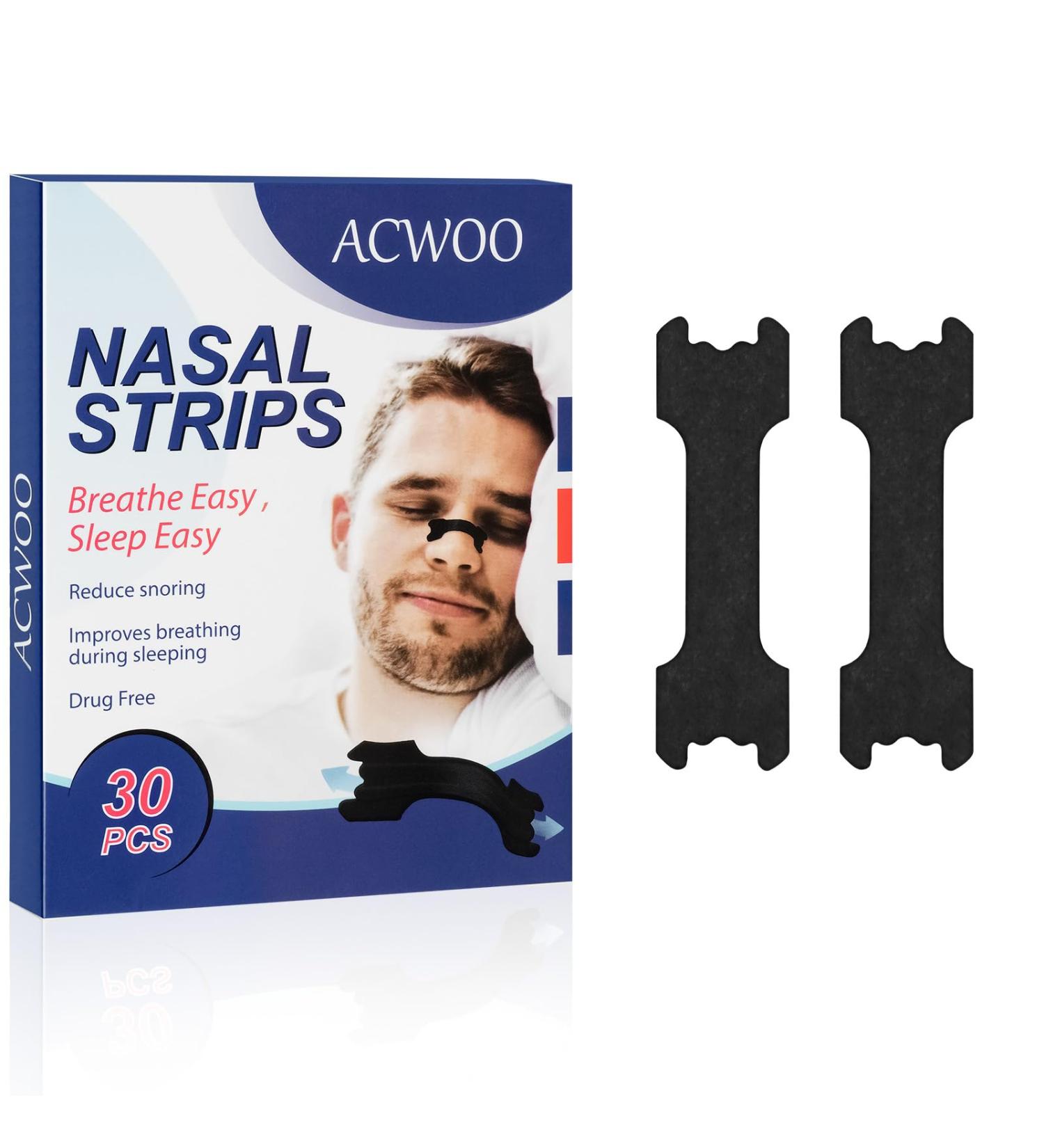Acwoo Nose Paving Snoring Strips - 30 Anti-Snoring Nose Plasters for Better Sleep & Breathe | Stop Snoring Effectively - Buy Online on GoSupps.com