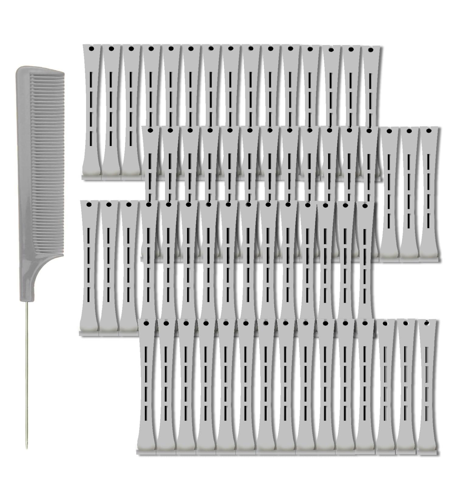 60 Pieces Hair Perm Pods - Plastic Cold Wave Rods & Curlers with Steel Pintail for Hairdressing (Grey 1.5 cm - Buy Online on GoSupps.com