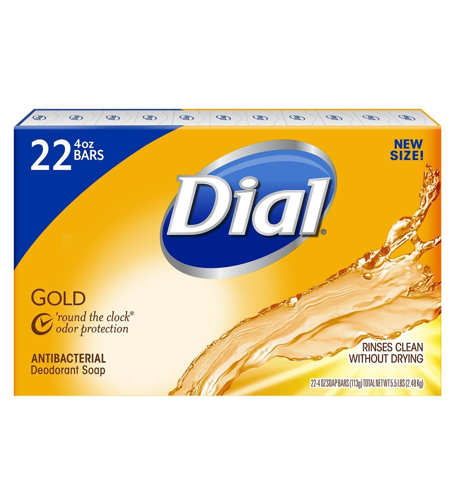 Dial Antibacterial Deodorant Bar Soap Gold - 4 Oz 22Count