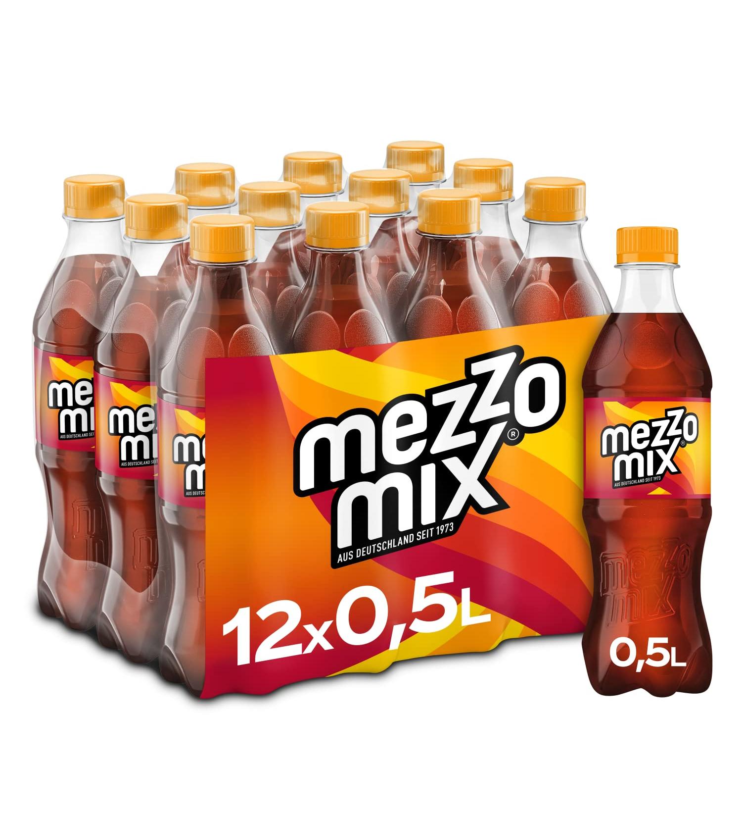 Mezzo Mix - sparkling refreshing mixed drink made from cola and orange - soft drink in practical disposable bottles (12 x 500 ml)