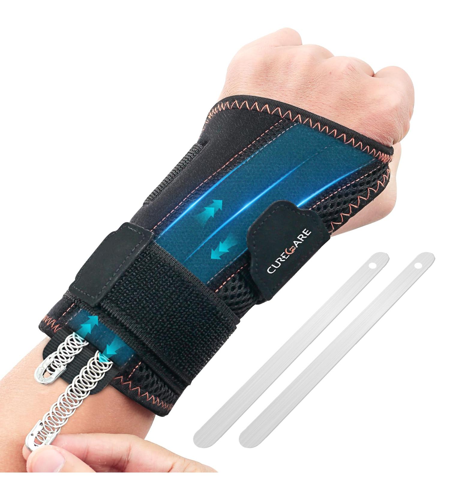 CureCare Adjustable Wrist Support with 2 Alternating Rails | Pain Relief Bandage for Carpal Tunnel Tendinitis & Arthritis (L/XL Left) - Buy Now! - Buy Online on GoSupps.com