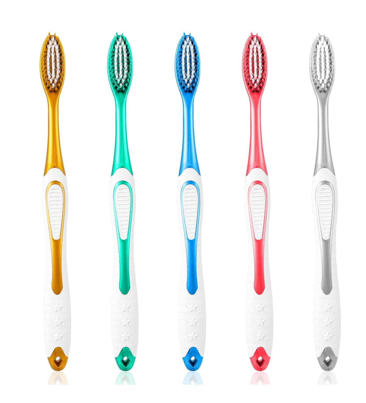 Sibba 5-Piece Soft Bristle Manual Toothbrush Set | Portable Oval Brush Heads for Gentle Oral Care | Ideal for Sensitive Gums & Stain Removal - Buy Online on GoSupps.com
