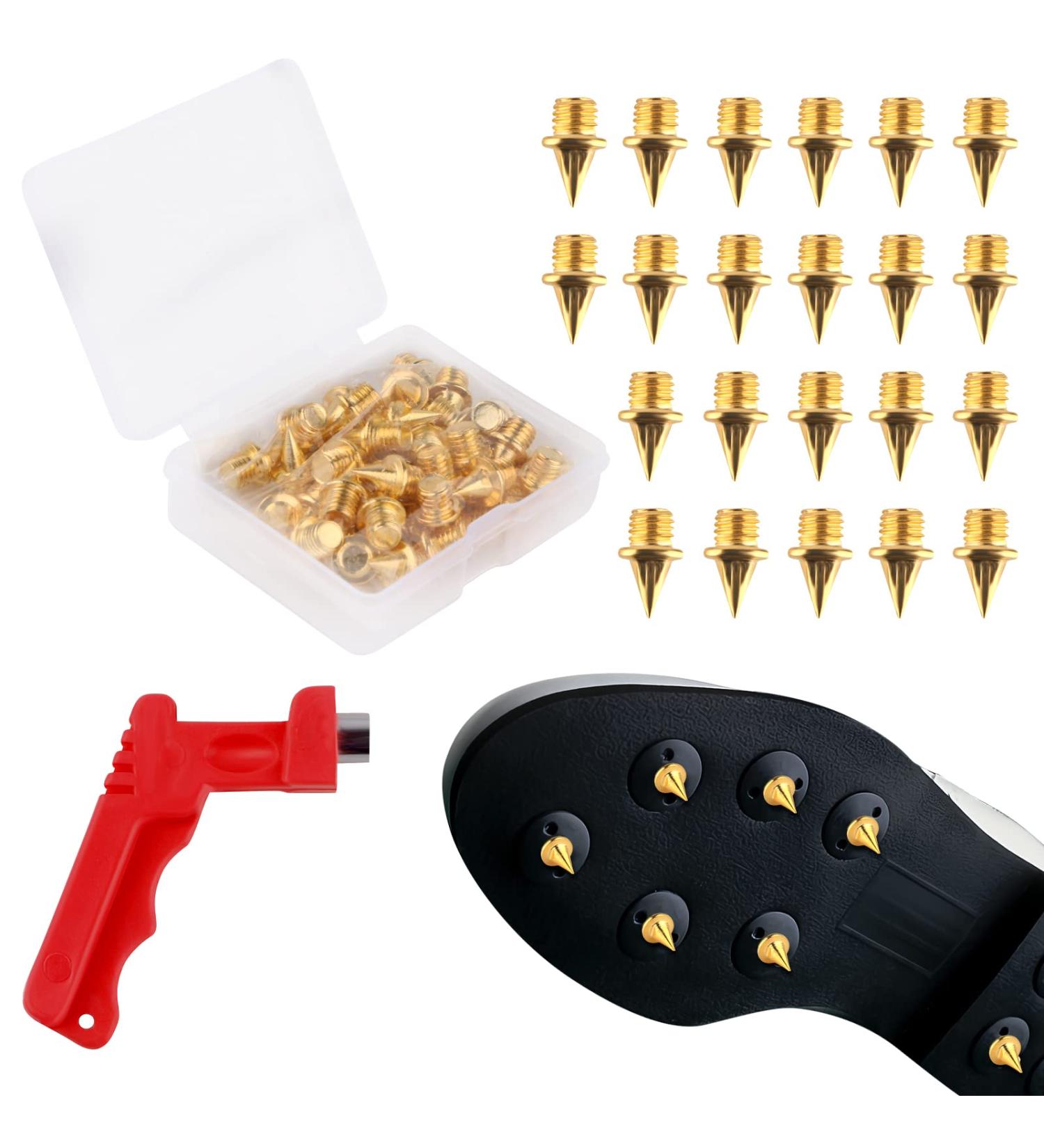 100PCS 1/4 Inch Track Shoe Spikes Replacement Set - Ideal for Sprinting, Running, Hiking, High Jumping - Gold - Buy Online on GoSupps.com