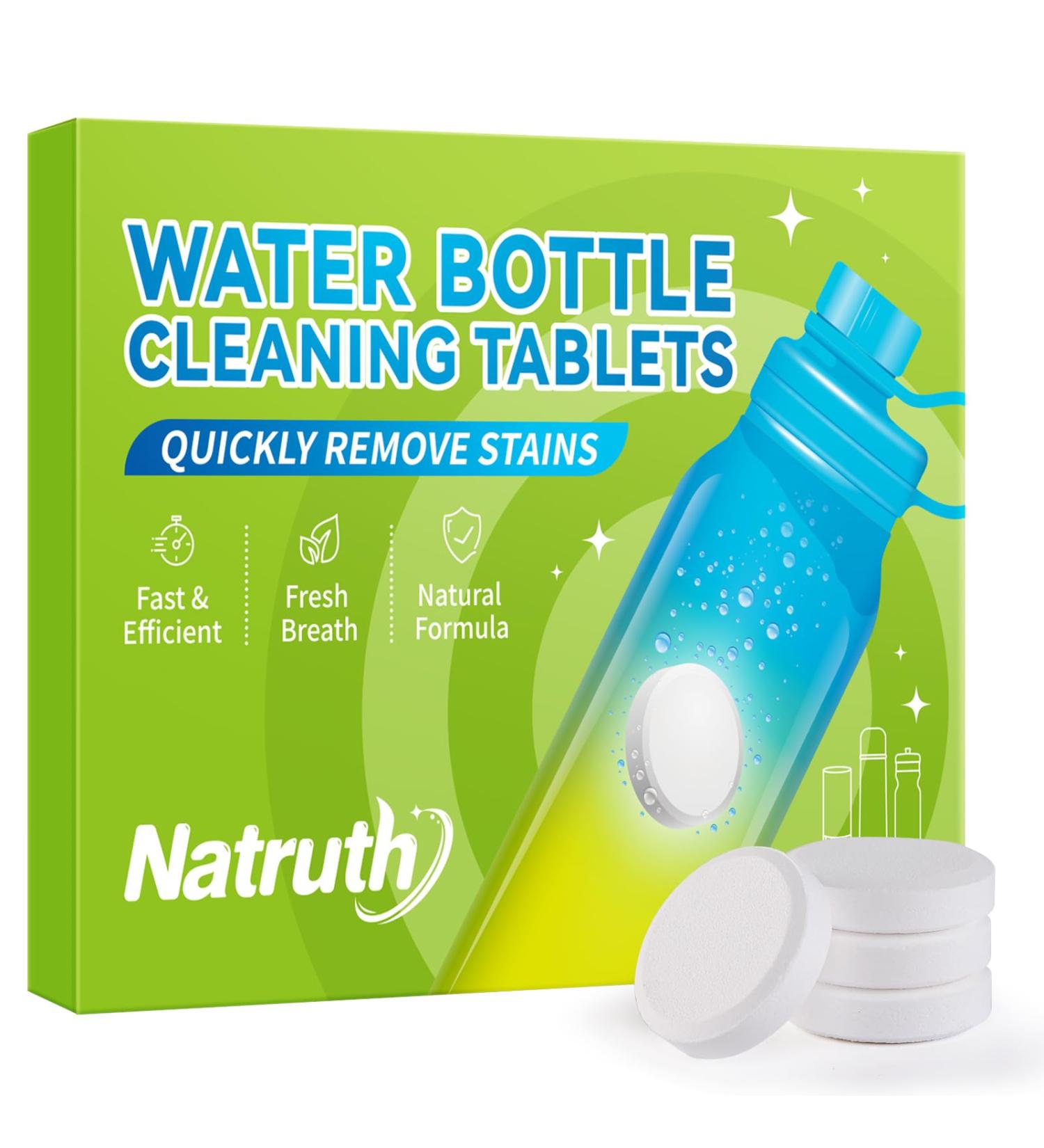 NATRUTH Water Bottle Cleaning Tablets 20Pack Bottle Clean Tablet Individually Packed for All Stainless Steel Plastics and Glass Drinking Containers - Buy Online on GoSupps.com