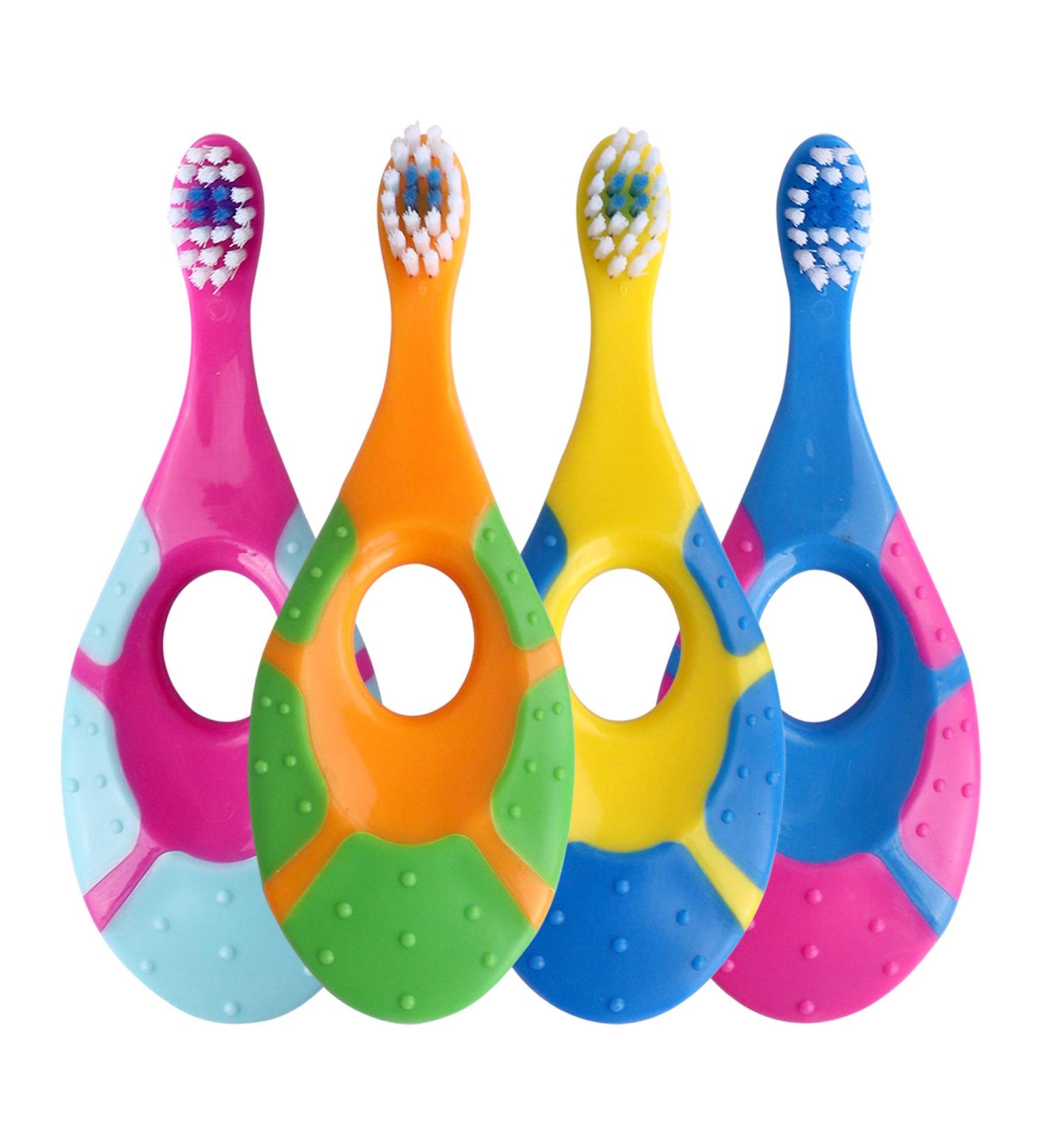 Baby Toothbrush 4 Pack for Infants & Toddlers 0-2 Years | Extra Soft Bristles, BPA-Free, Easy-Grip Handle - Buy Online on GoSupps.com